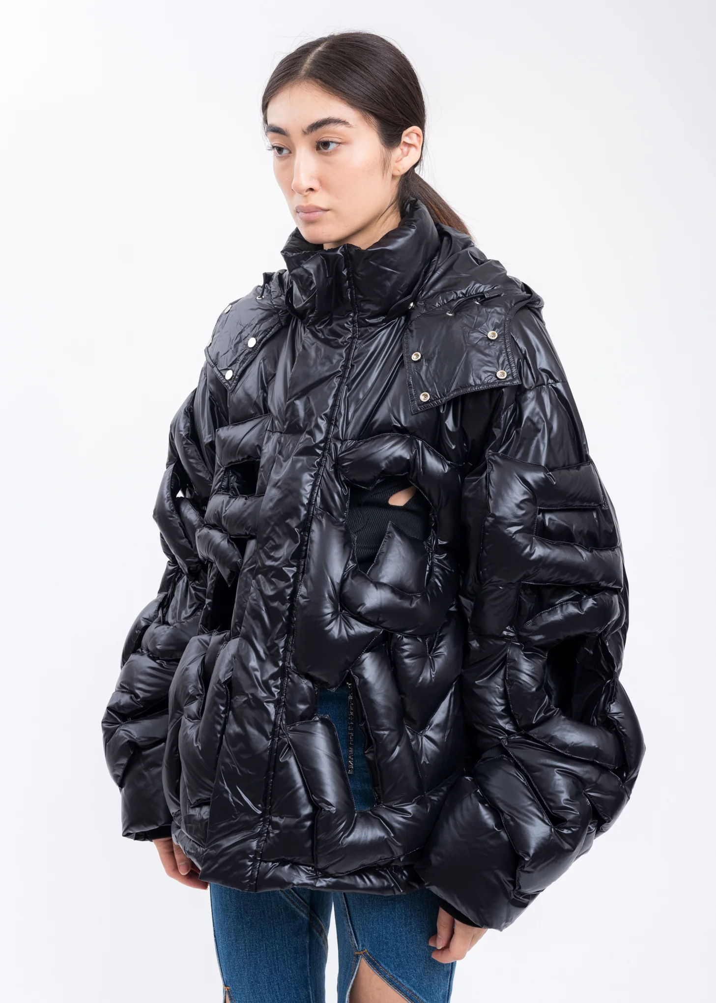 Black 3D FCW Letter Down Jacket - Image 3