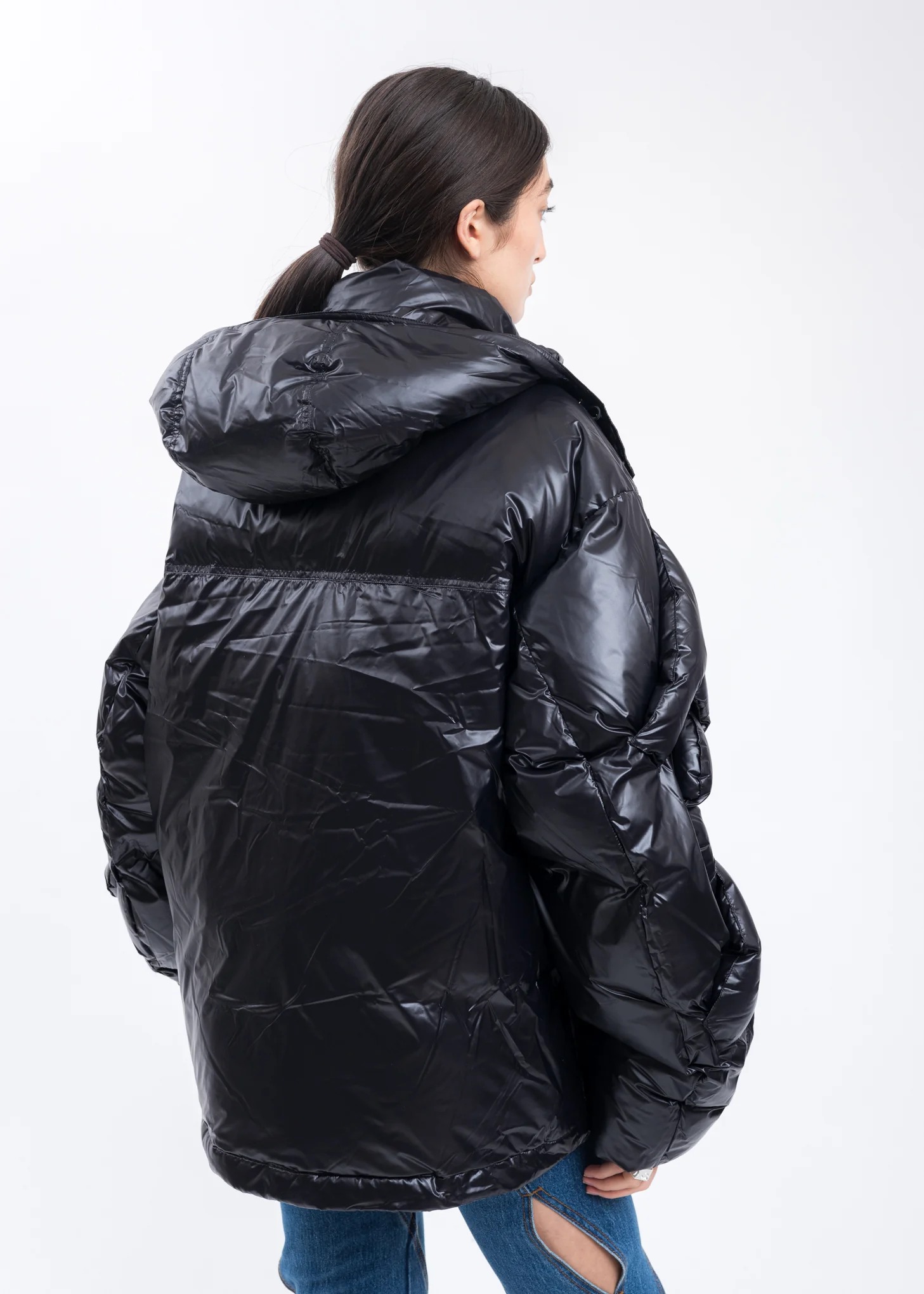 Black 3D FCW Letter Down Jacket - Image 5