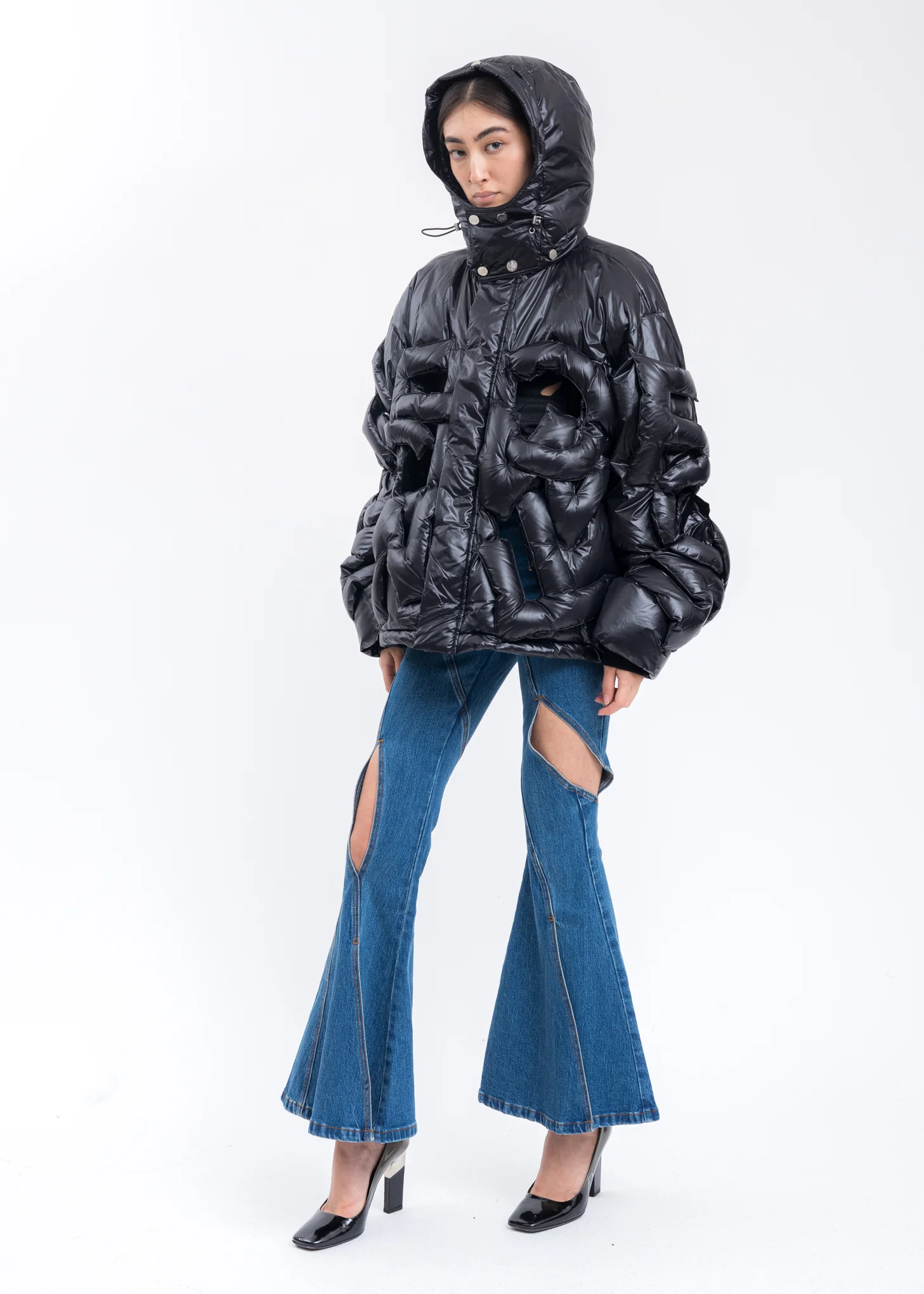 Black 3D FCW Letter Down Jacket - Image 6