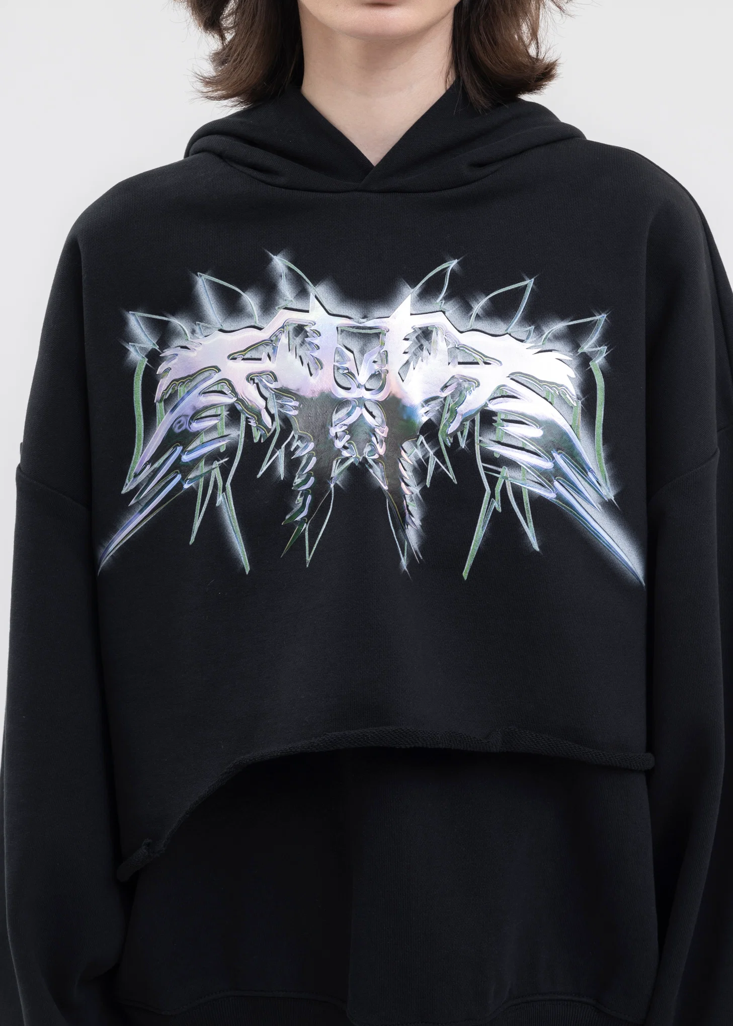 BLACK 3D WESTERN PRINT HOODIE - Image 4