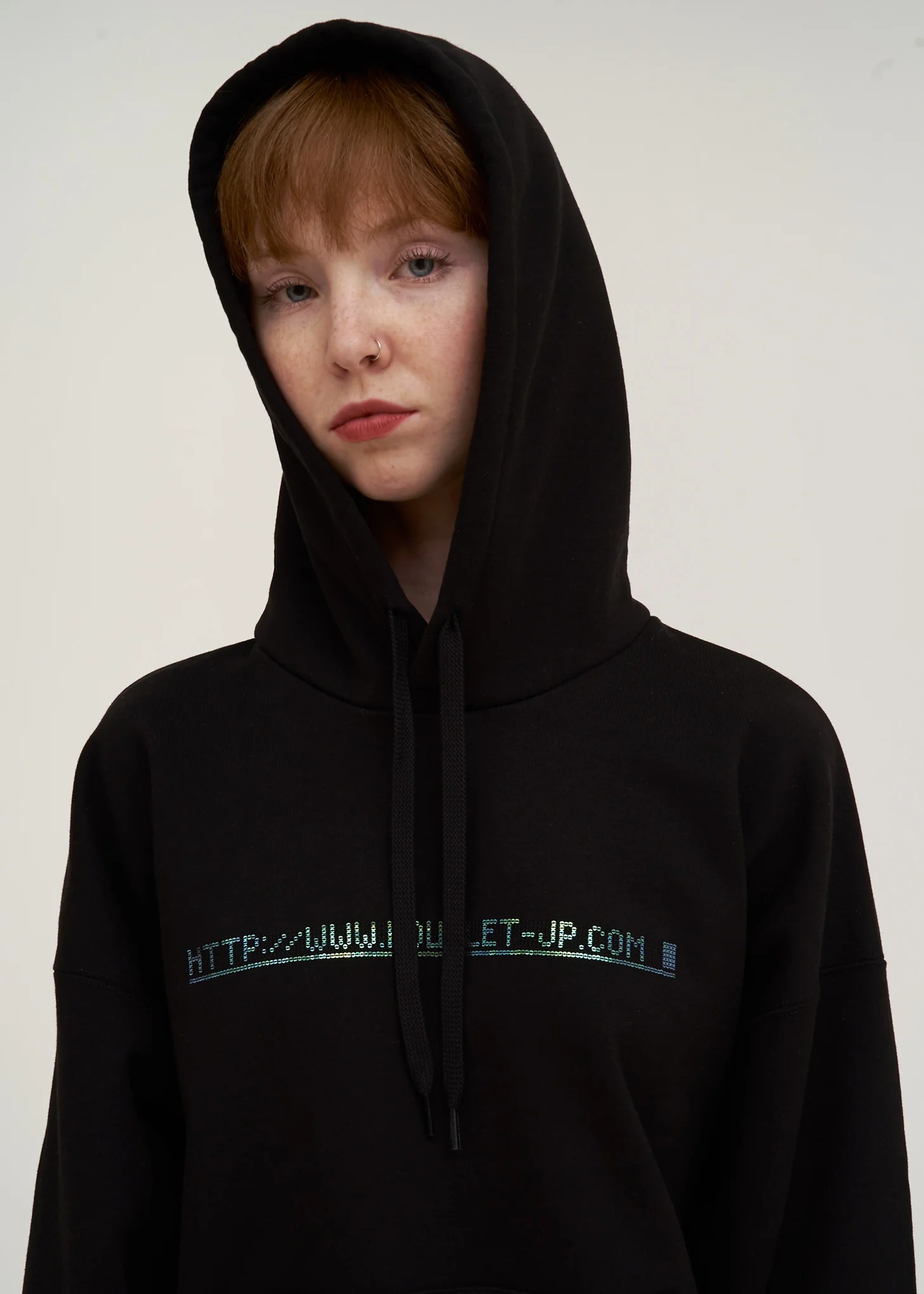 Black "404" Spangle Hoodie - Image 2