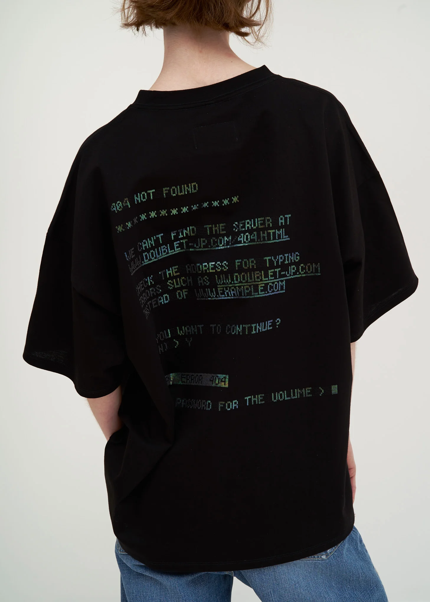 Black "404" Spangle T-Shirt - Image 3