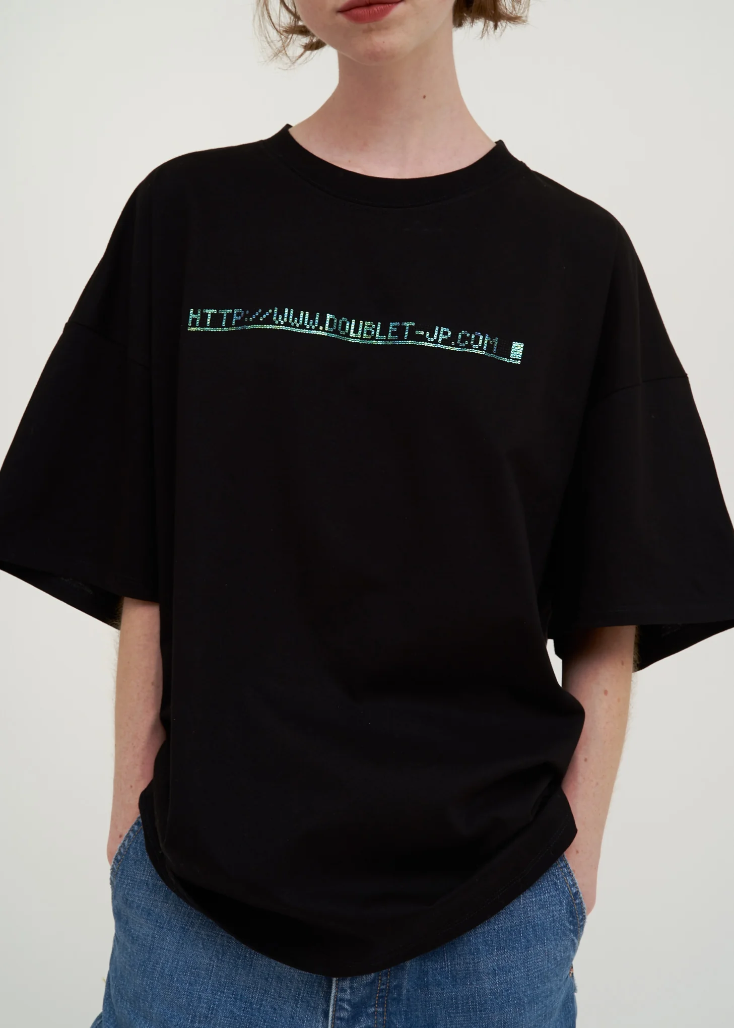 Black "404" Spangle T-Shirt - Image 4