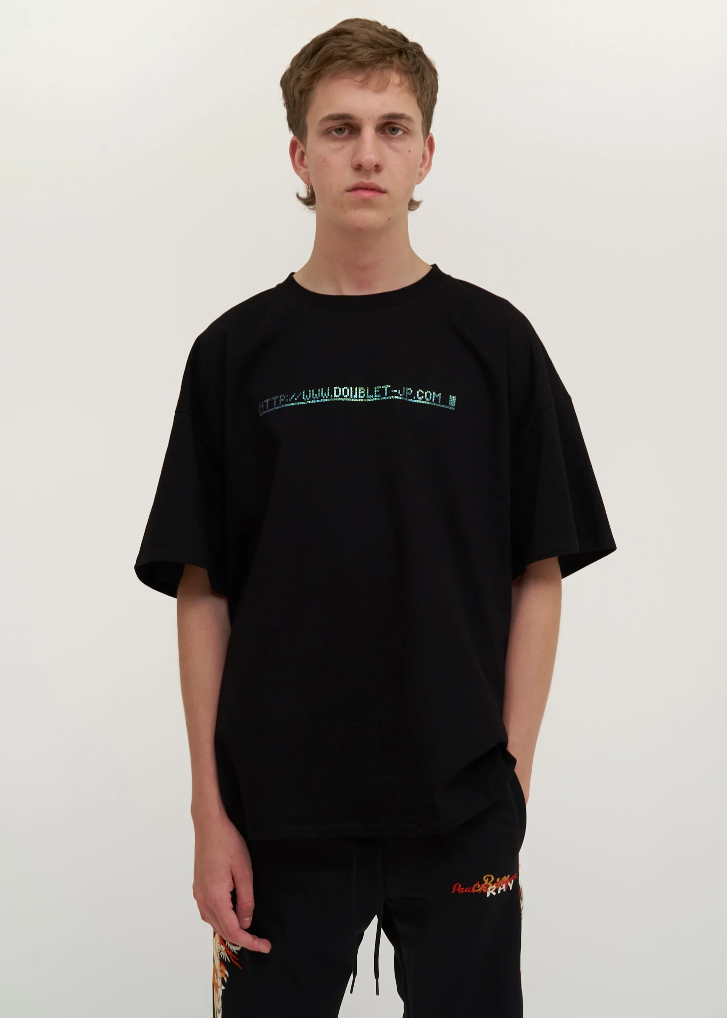 Black "404" Spangle T-Shirt