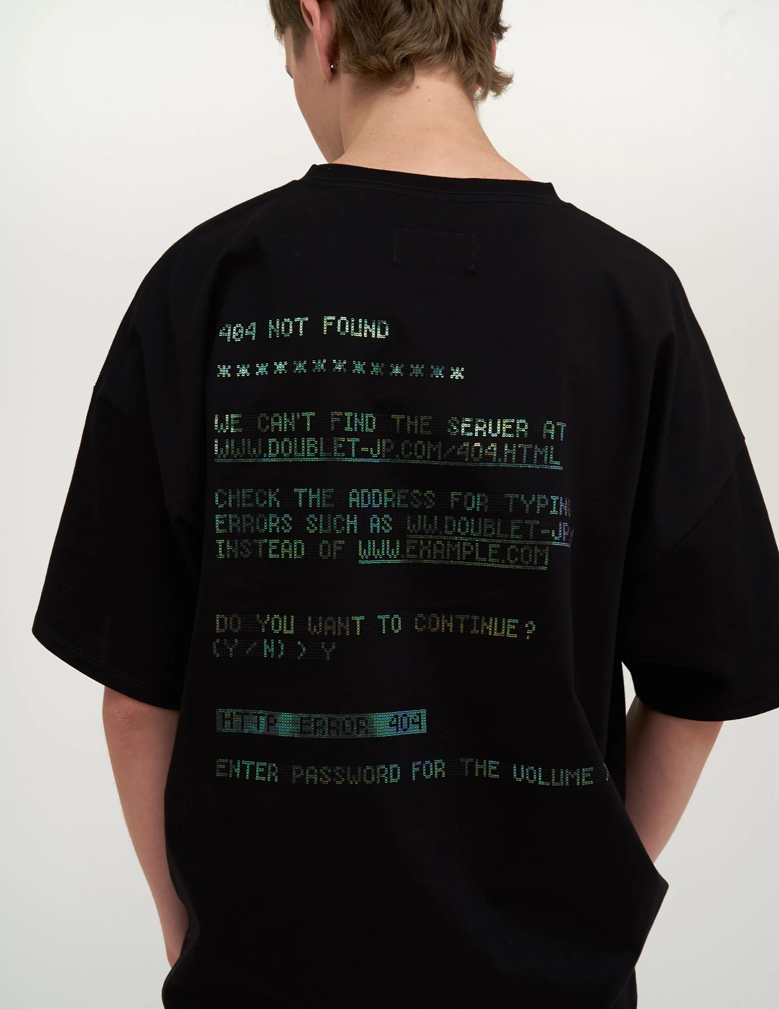 Black "404" Spangle T-Shirt - Image 2
