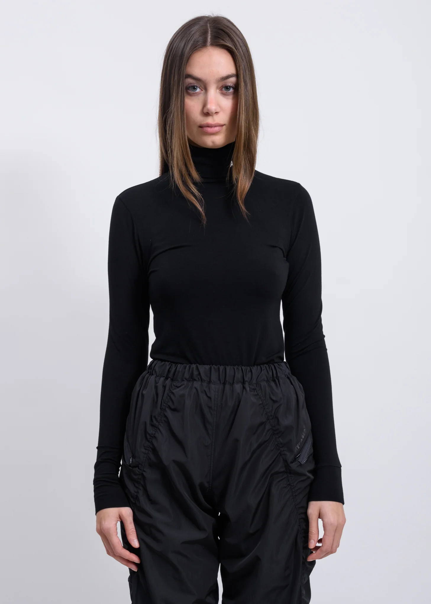 Black A Logo Turtleneck Long Sleeve