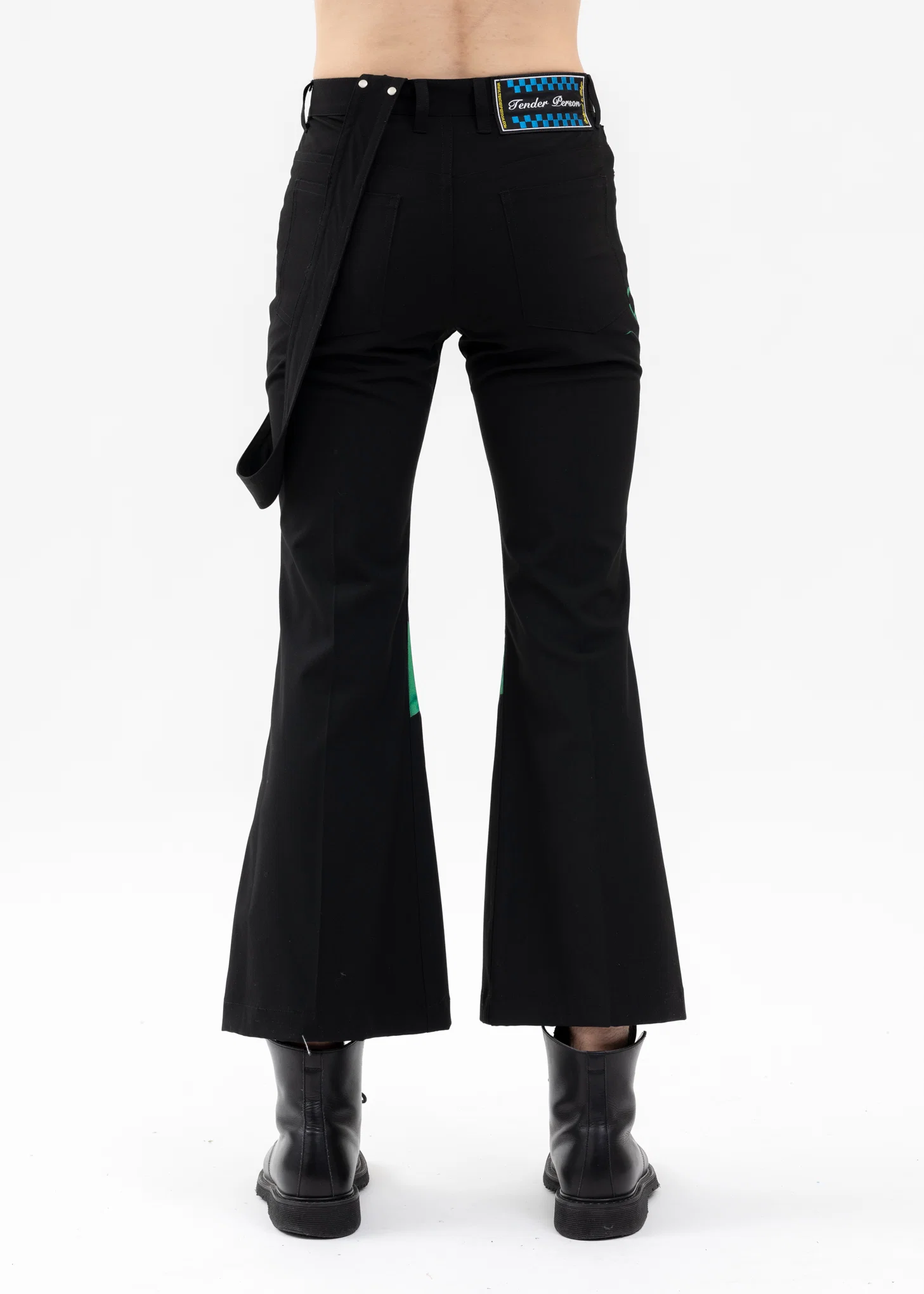 BLACK AIRBRUSH DRAGON FLARE PANTS - Image 3