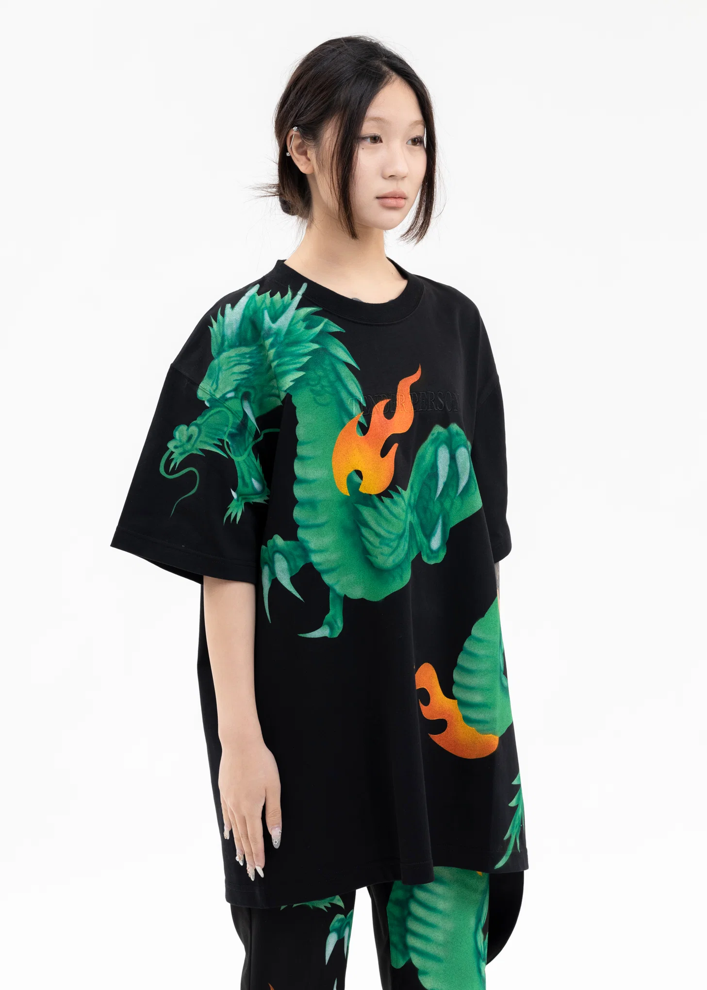 BLACK AIRBRUSH DRAGON TEE - Image 2