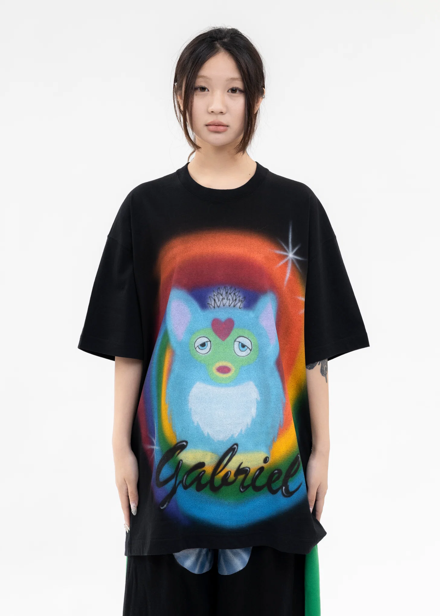 BLACK AIRBRUSH GABRIEL TEE