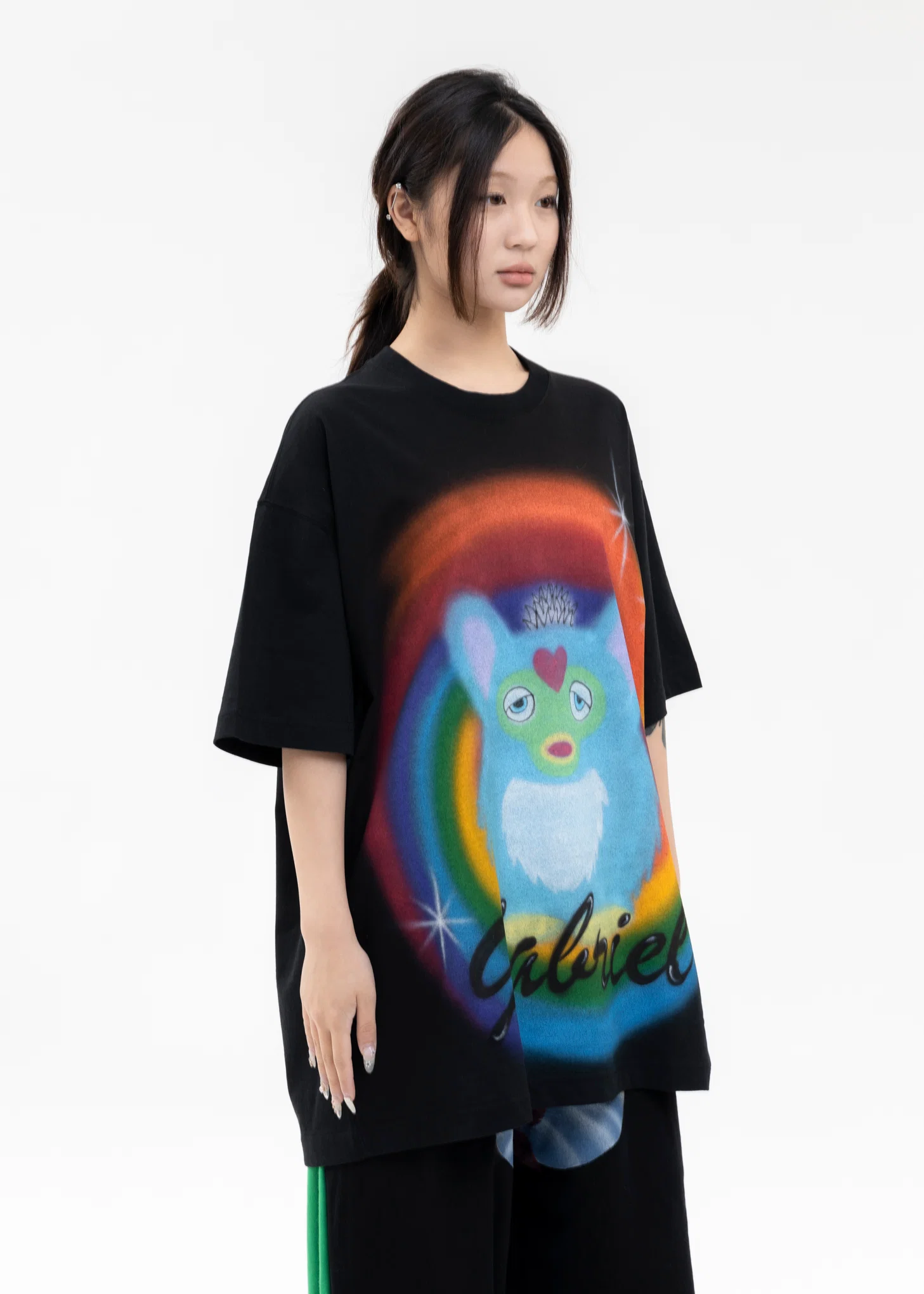 BLACK AIRBRUSH GABRIEL TEE - Image 3