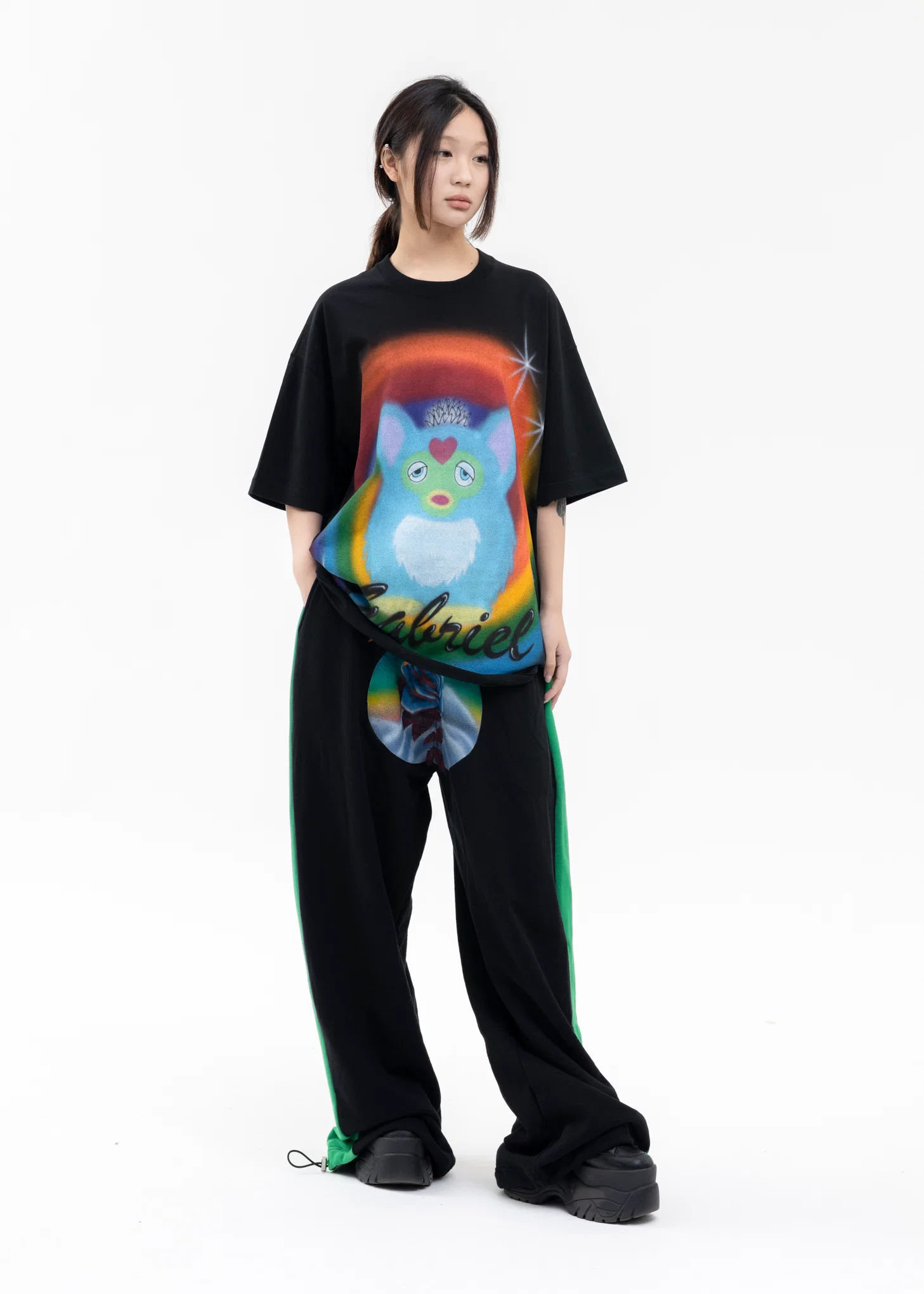 BLACK AIRBRUSH GABRIEL TEE - Image 5