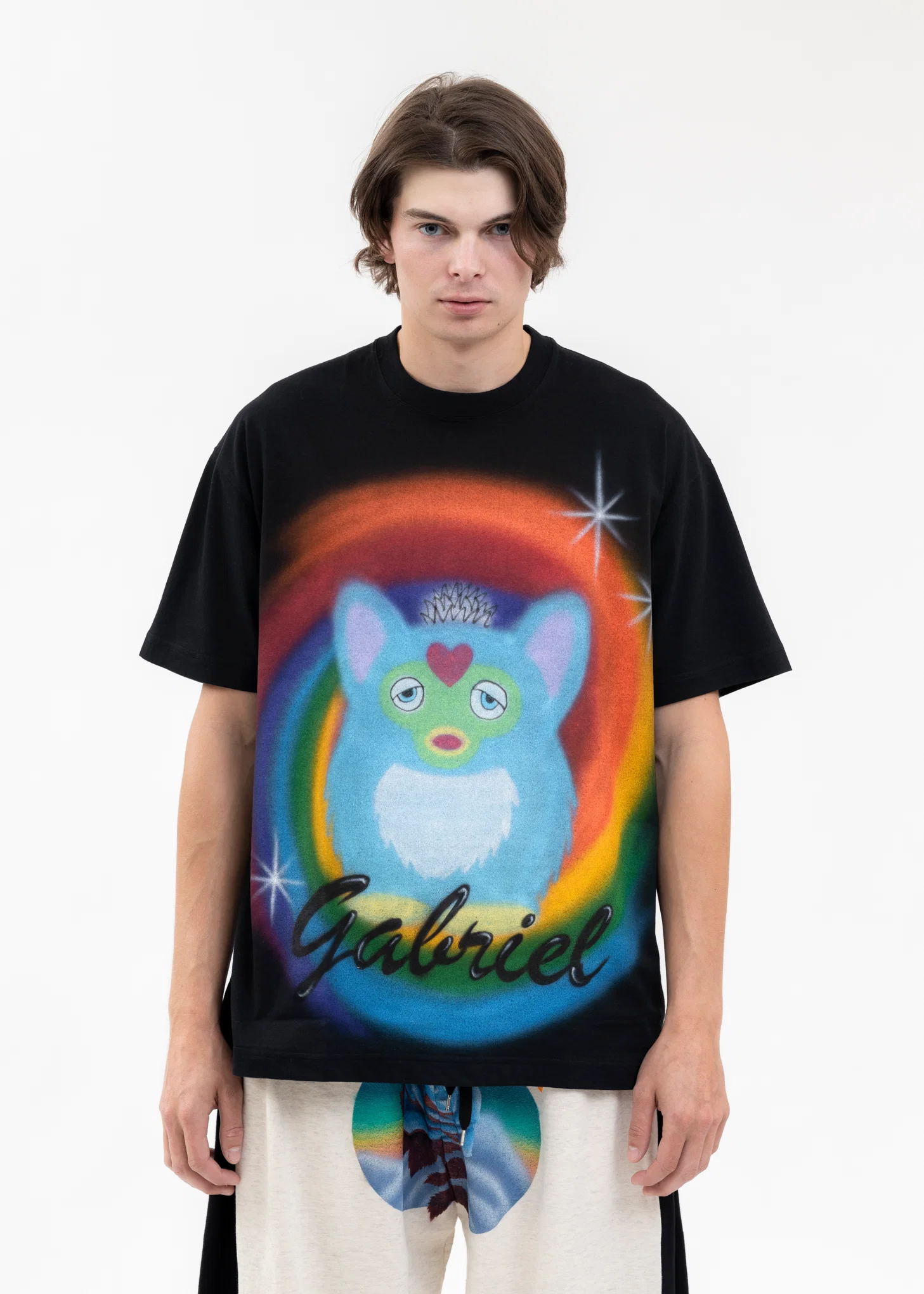 BLACK AIRBRUSH GABRIEL TEE
