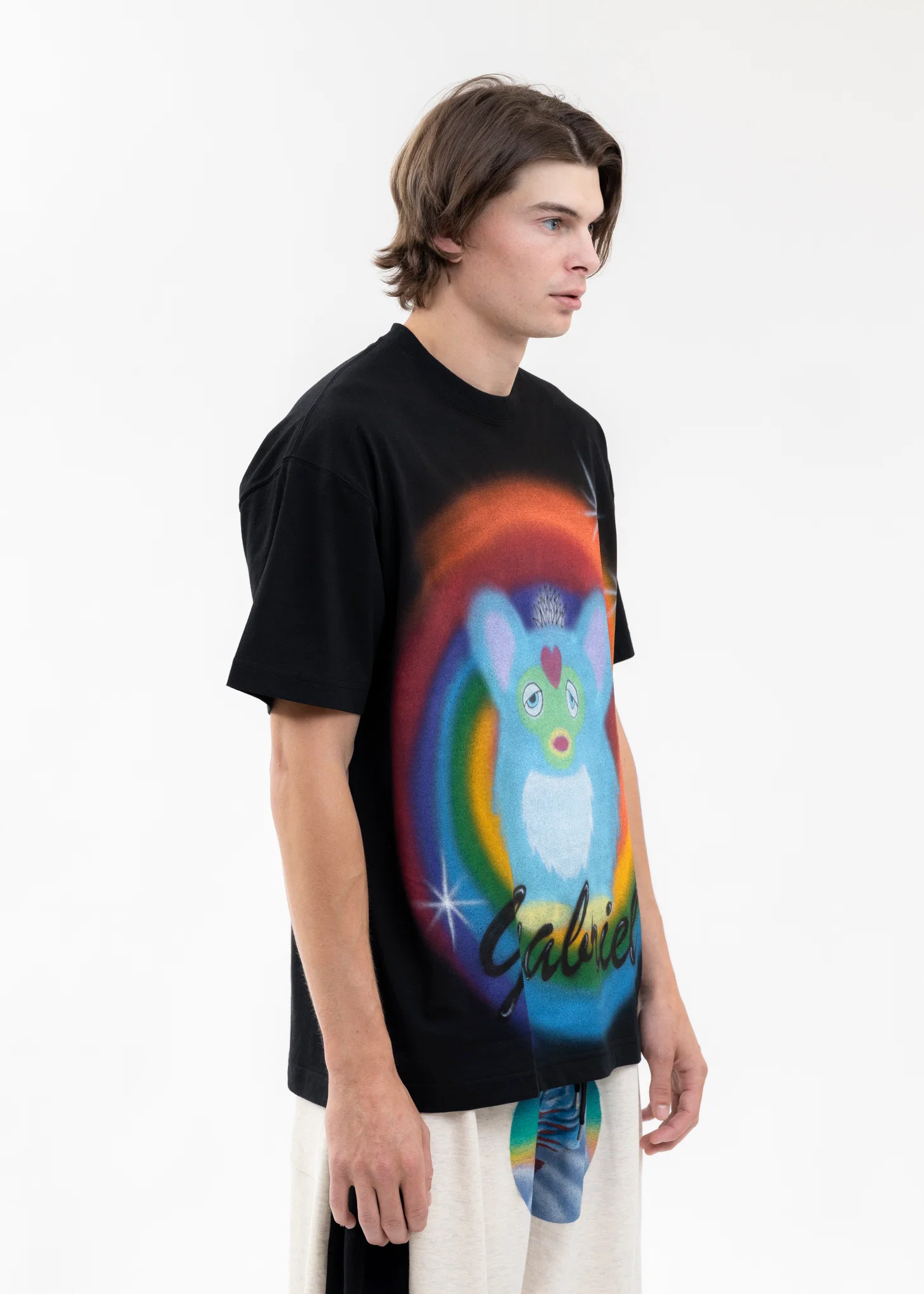 BLACK AIRBRUSH GABRIEL TEE - Image 2