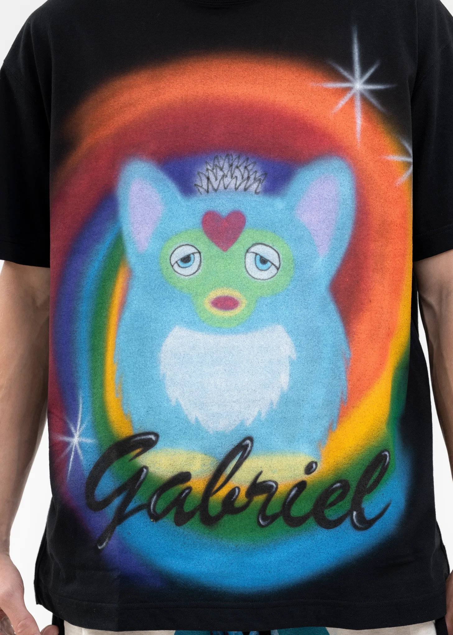 BLACK AIRBRUSH GABRIEL TEE - Image 4