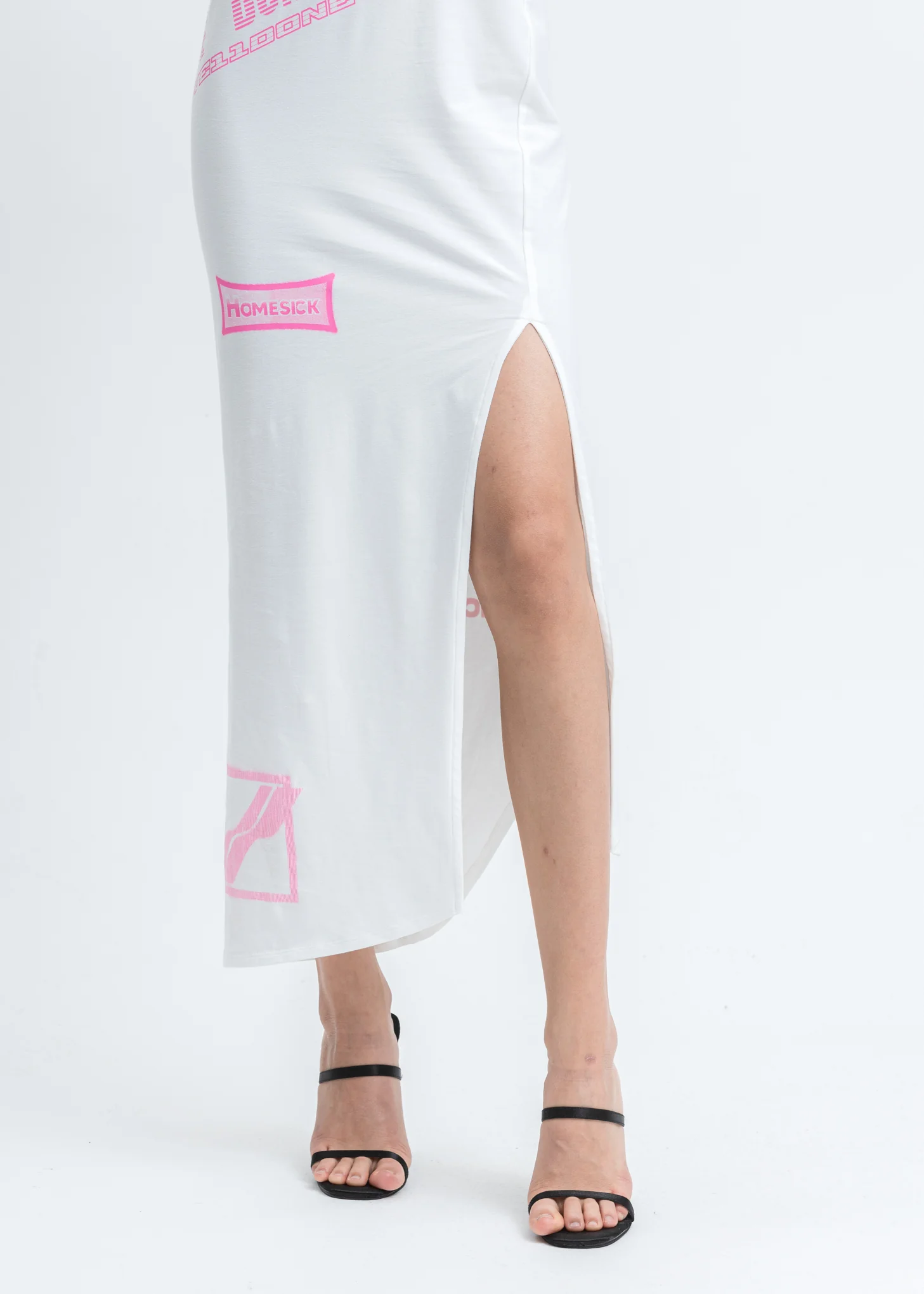 Black All Over Logo Printed Raglan Sleeve Jersey Maxi Dress - Image 5