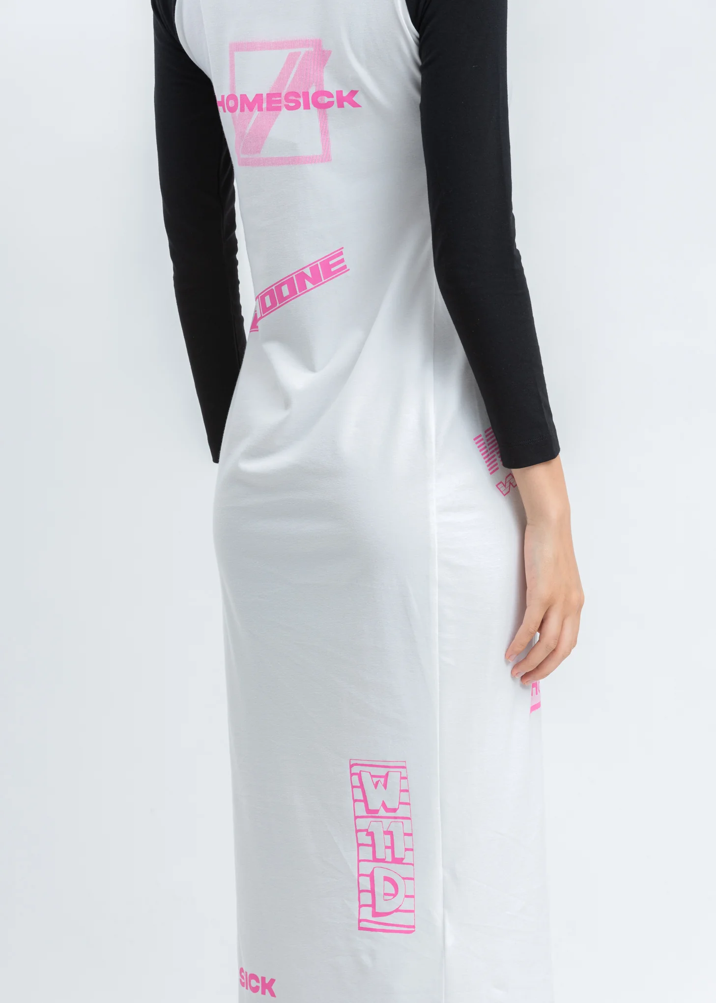 Black All Over Logo Printed Raglan Sleeve Jersey Maxi Dress - Image 6