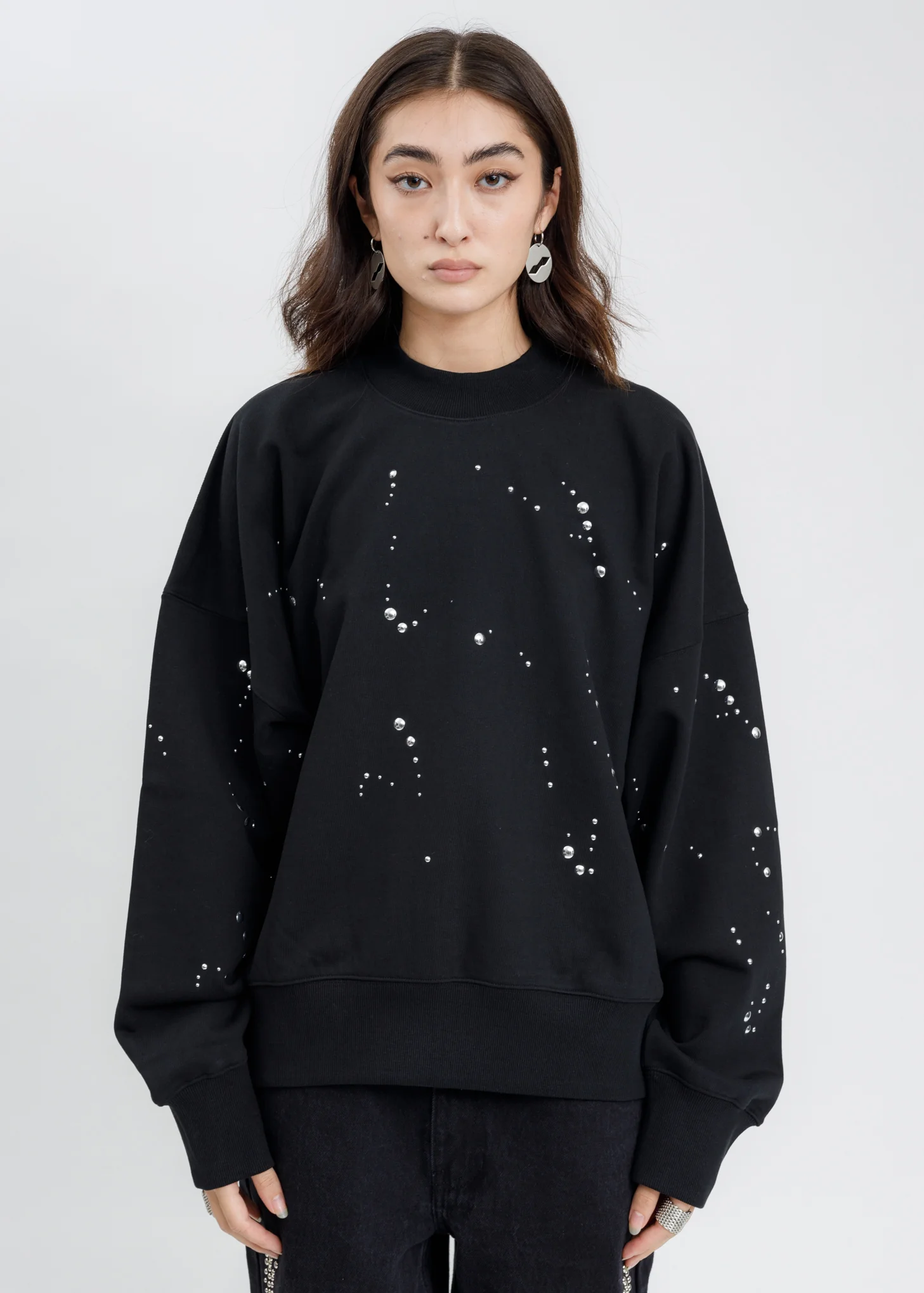Black All Over Silver Artwork Sweatshirt