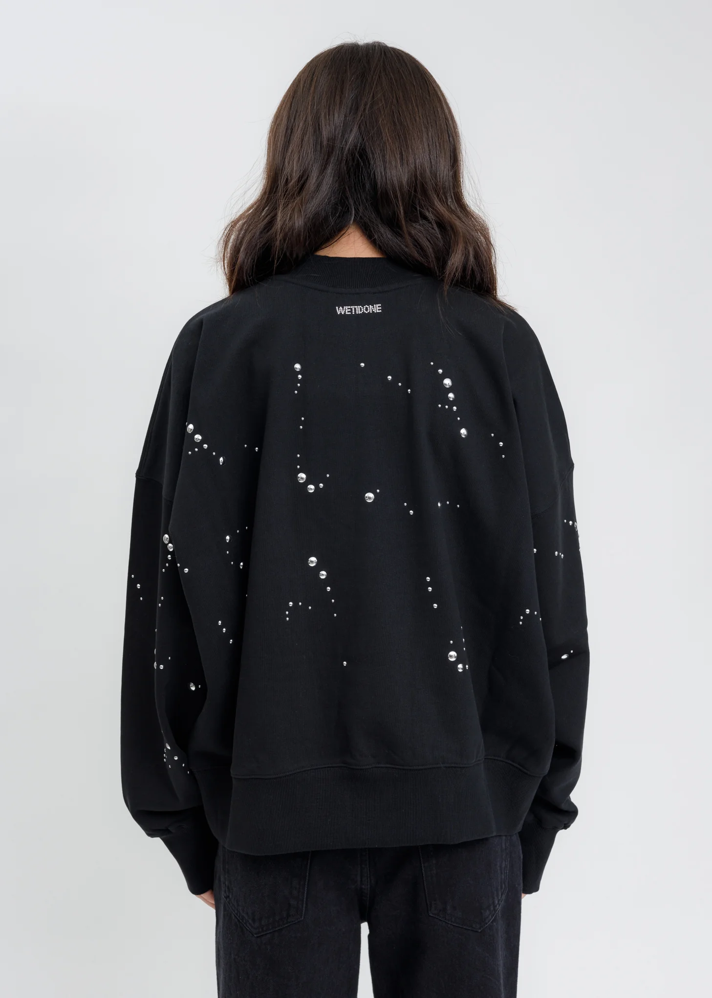 Black All Over Silver Artwork Sweatshirt - Image 4