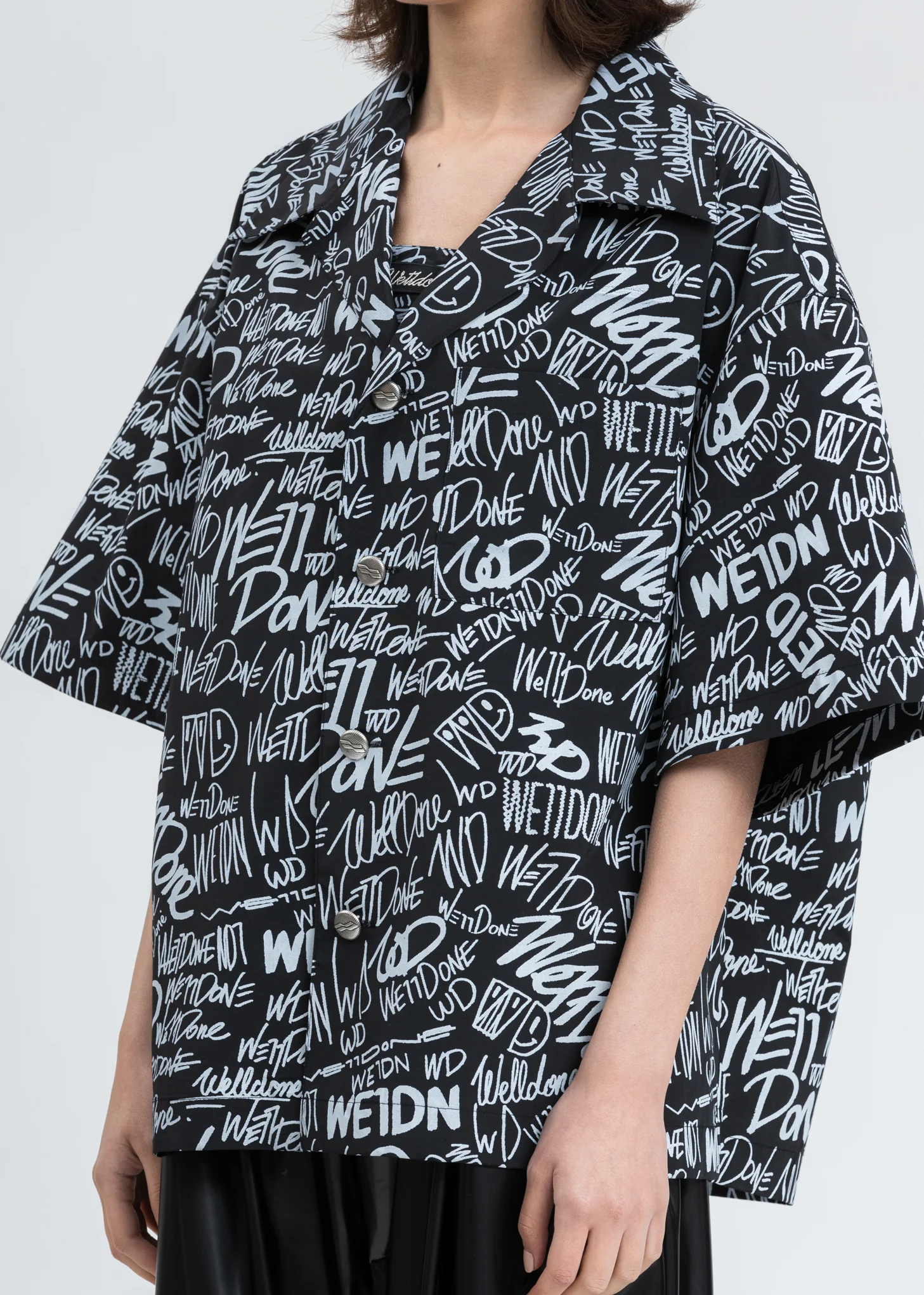 Black Allover Logo Short Sleeve Shirt - Image 2