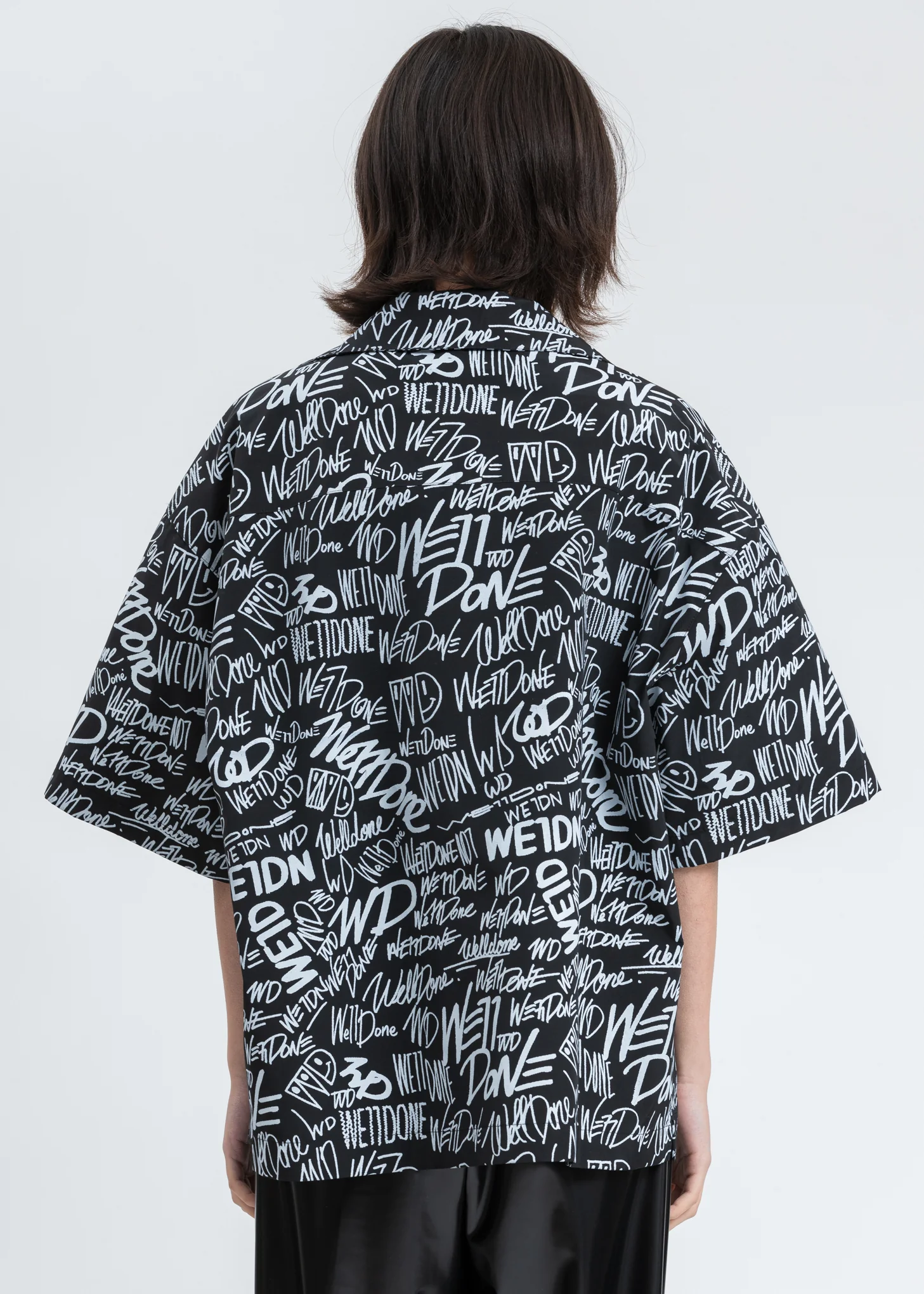 Black Allover Logo Short Sleeve Shirt - Image 3