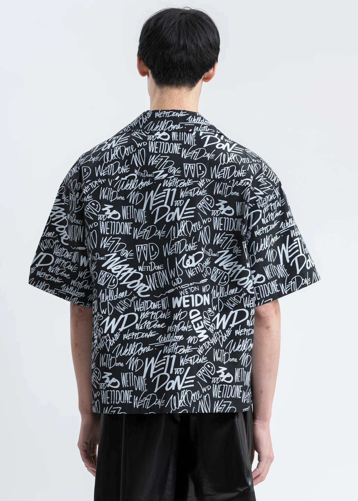 Black Allover Logo Short Sleeve Shirt - Image 3