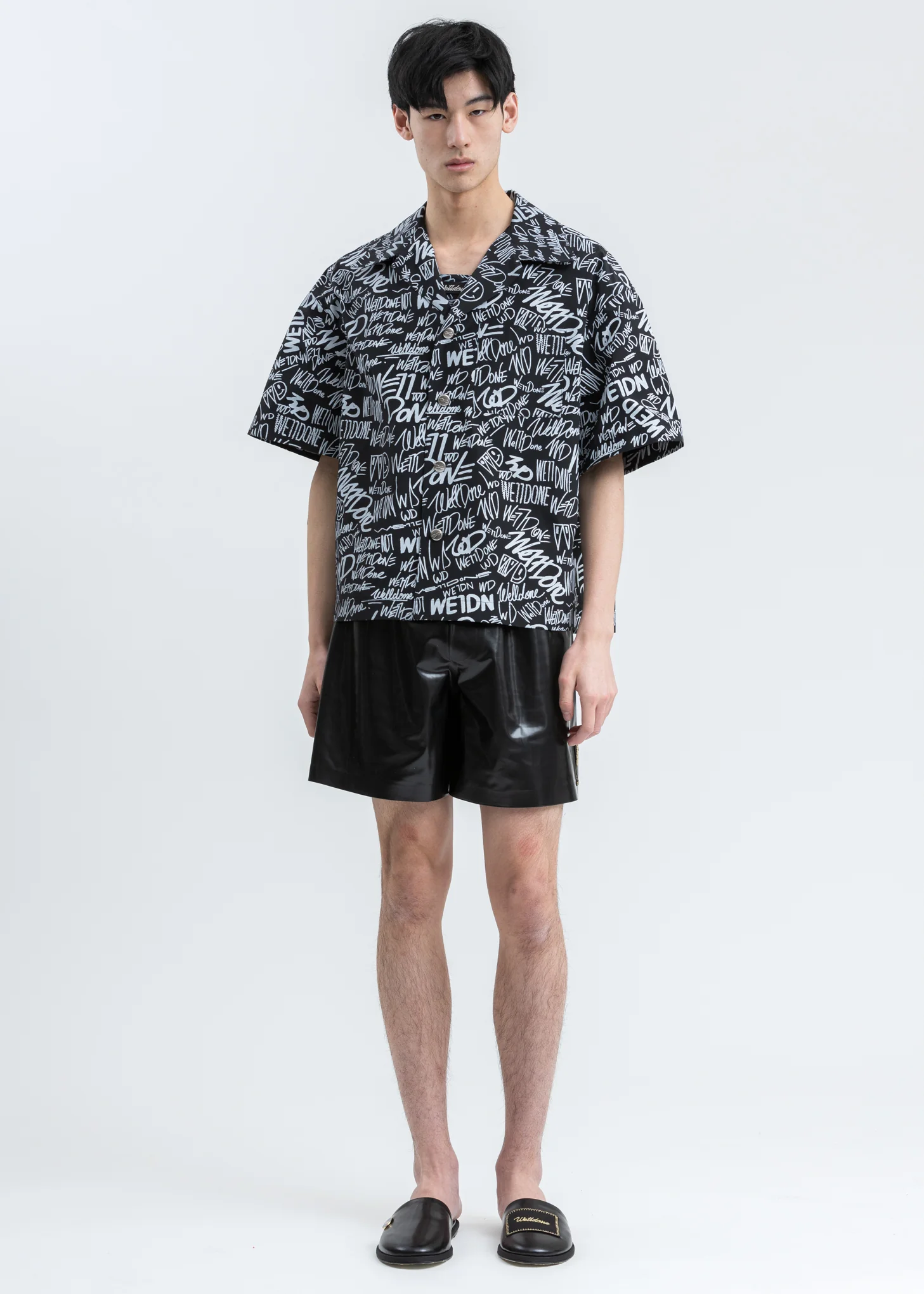 Black Allover Logo Short Sleeve Shirt - Image 6