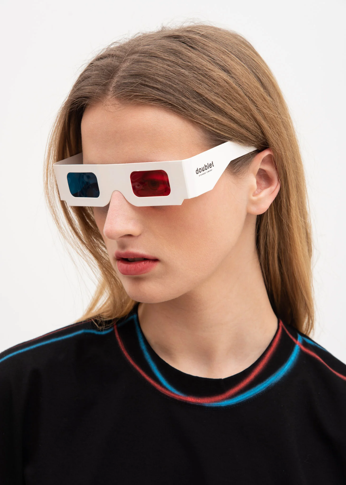 Black Anaglyph Hand-Painted T-Shirt - Image 3