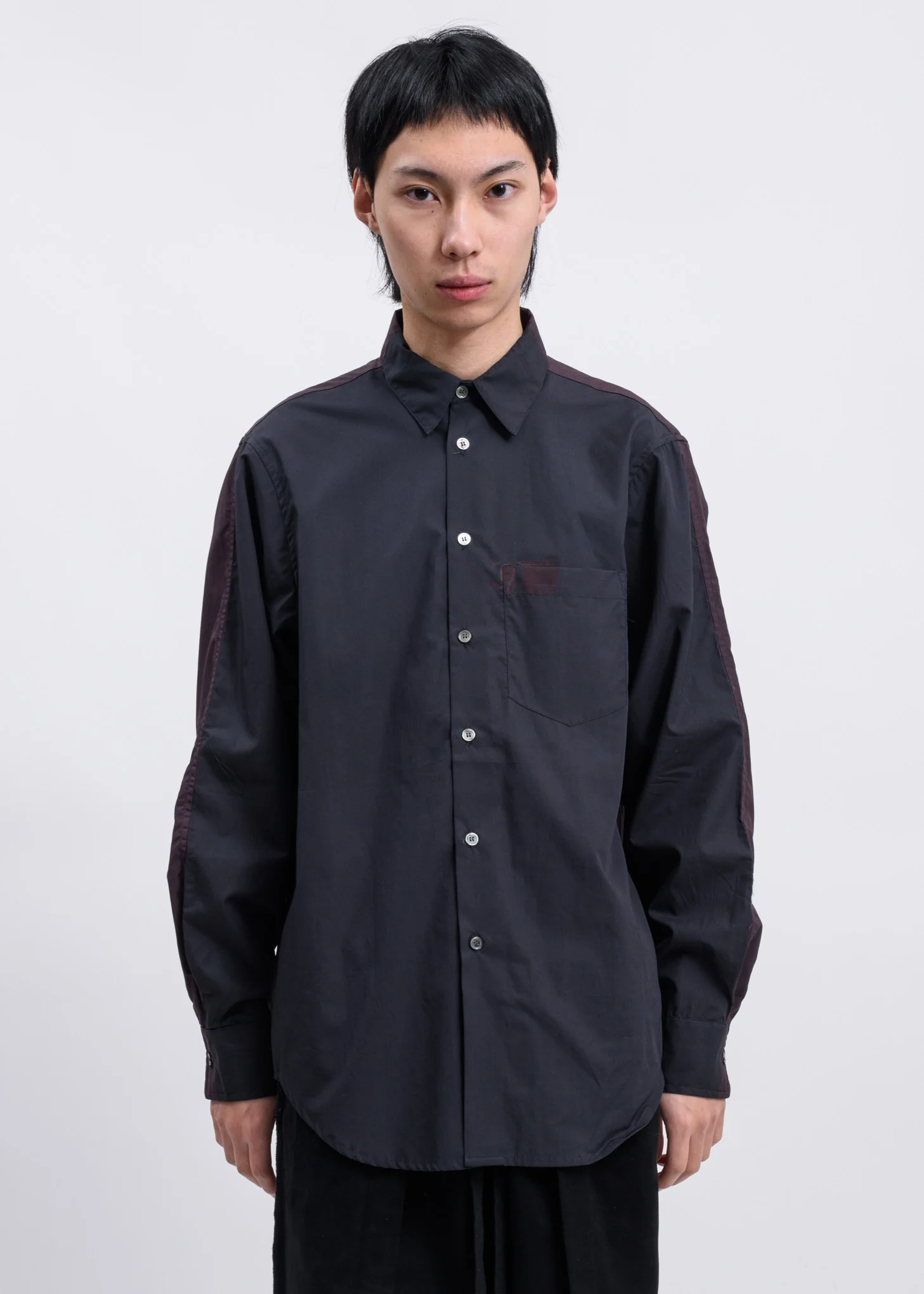 Black And Burgundy Sliced Shirt - Image 2