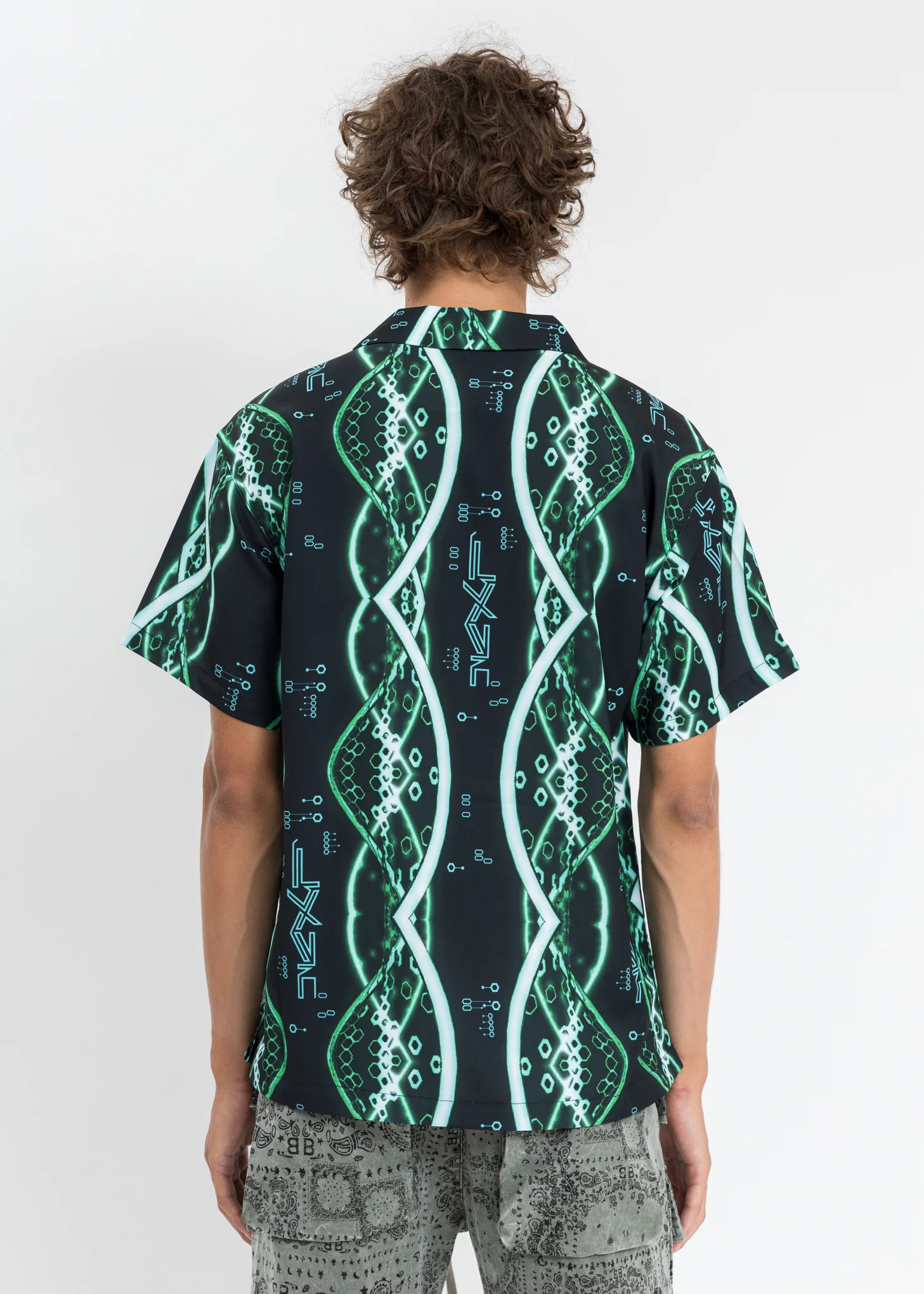 Black And Green digital Printed Shirt - Image 2