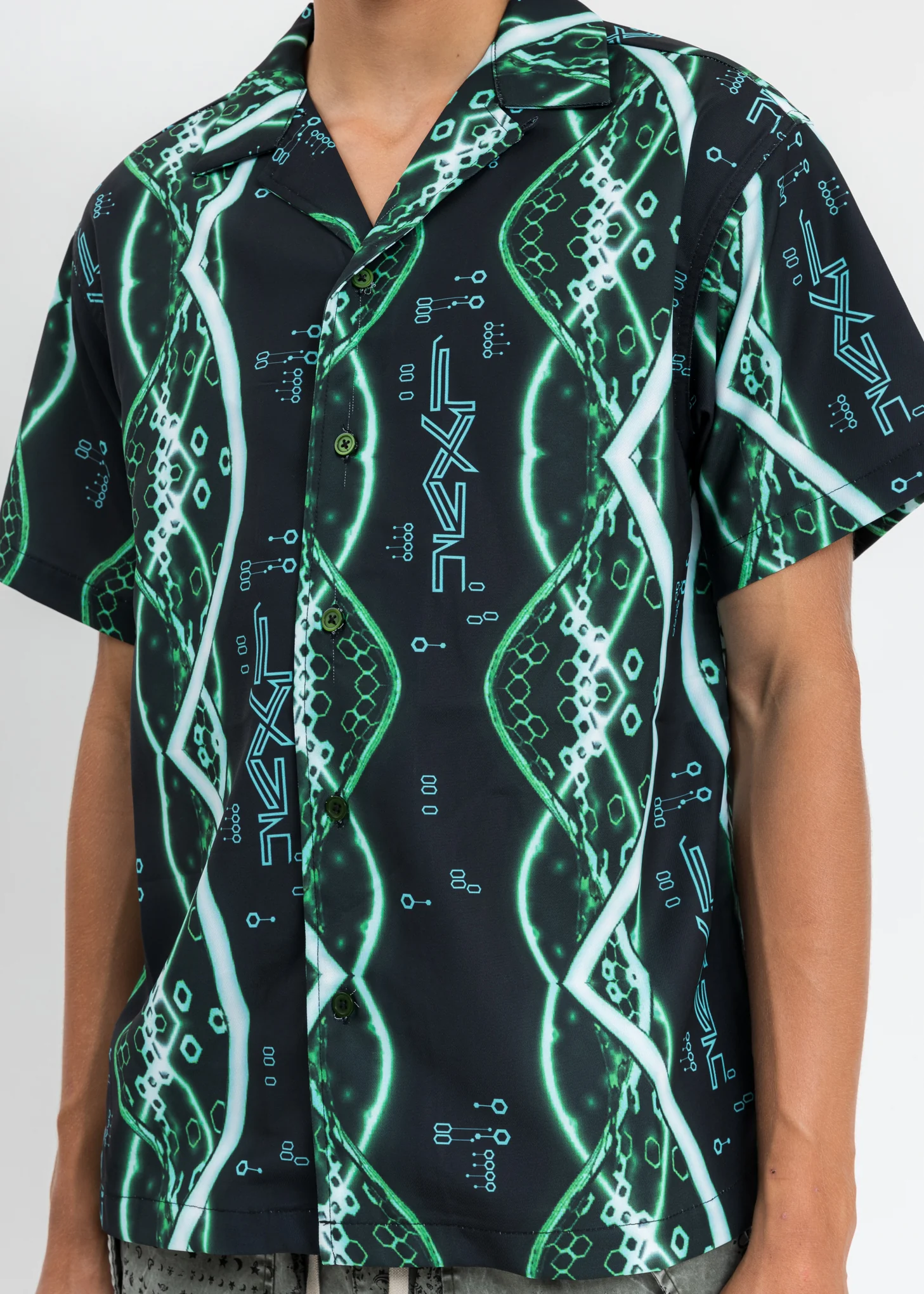 Black And Green digital Printed Shirt - Image 4