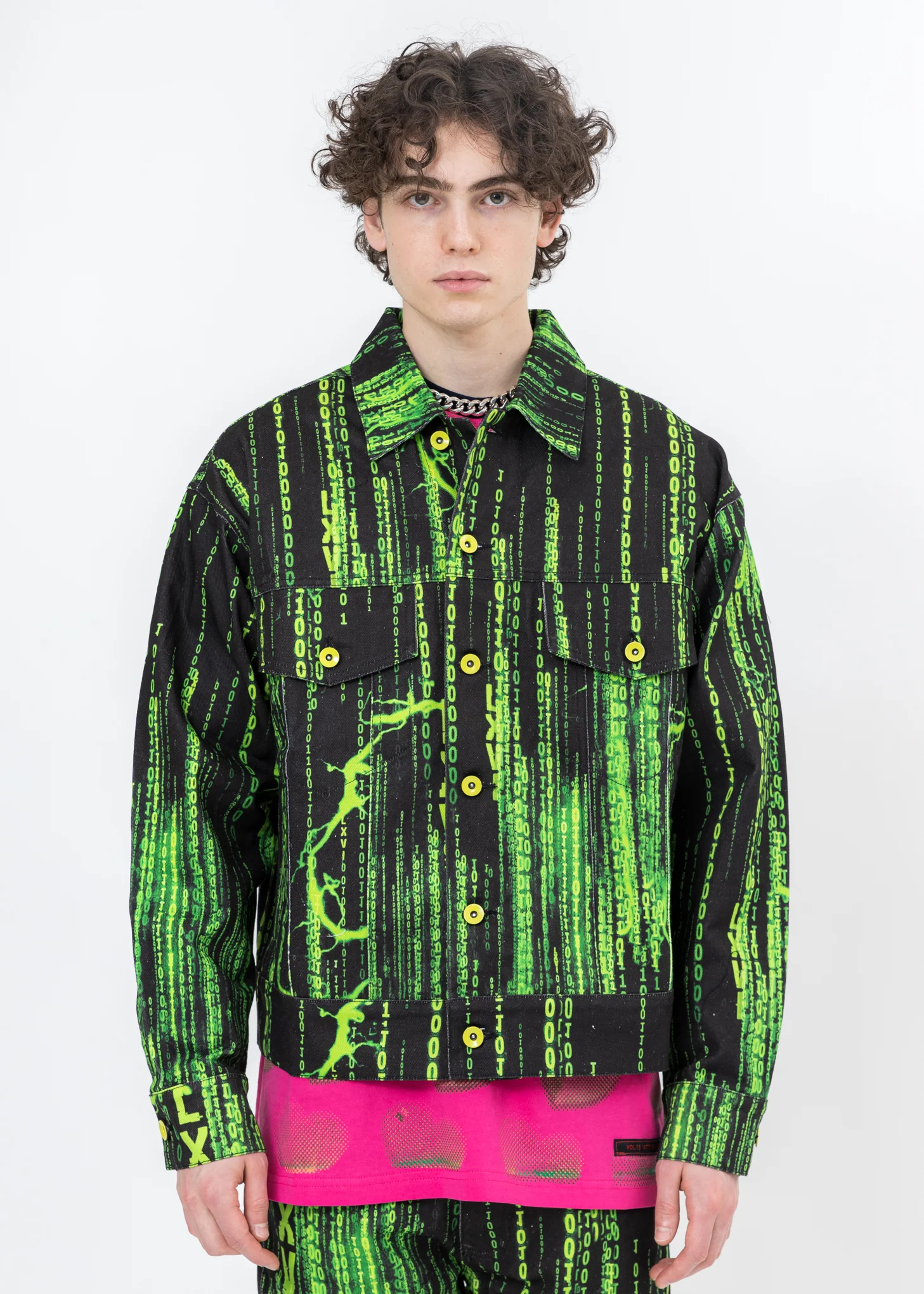 Black And Green Screen Print Jacket