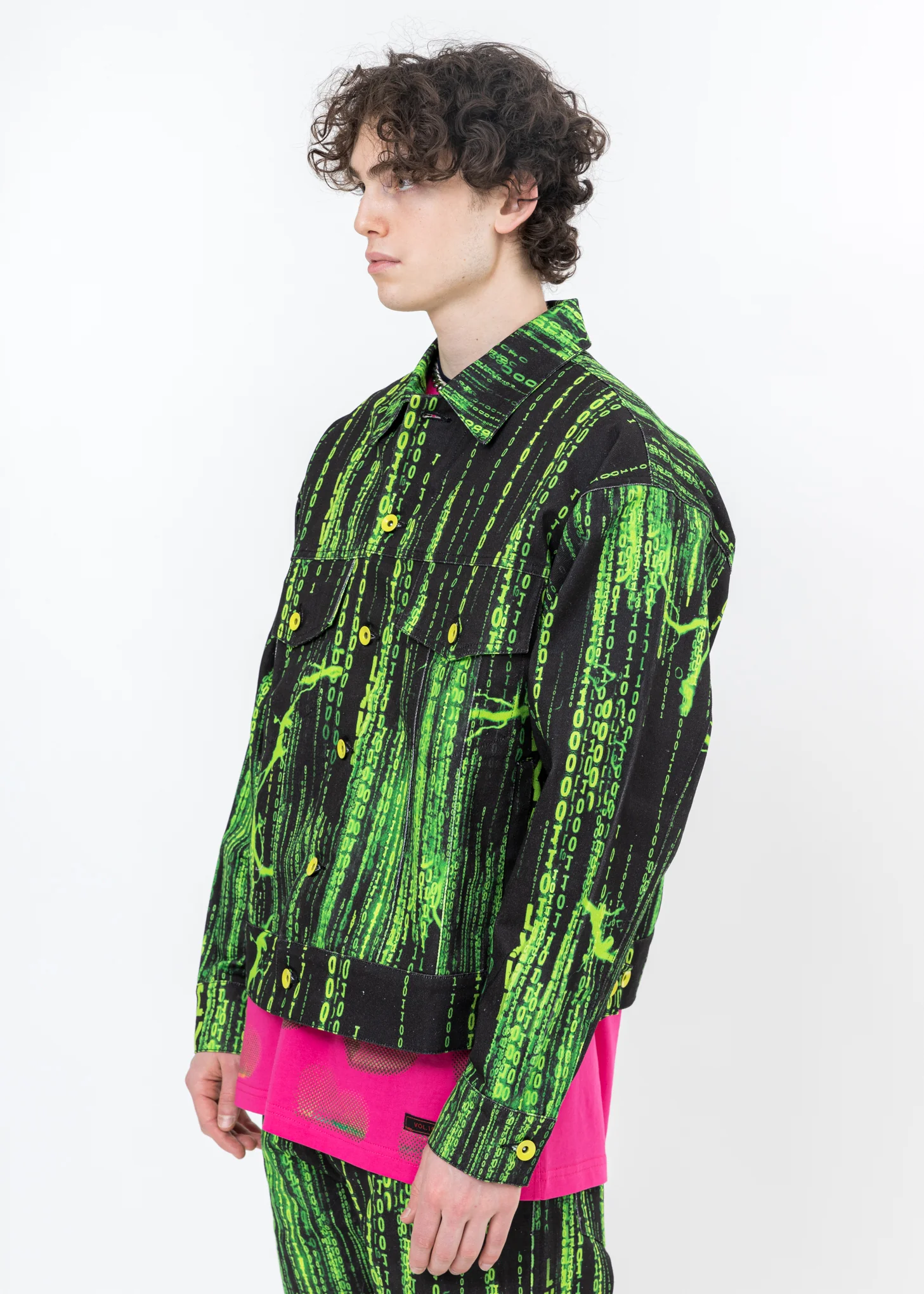 Black And Green Screen Print Jacket - Image 3