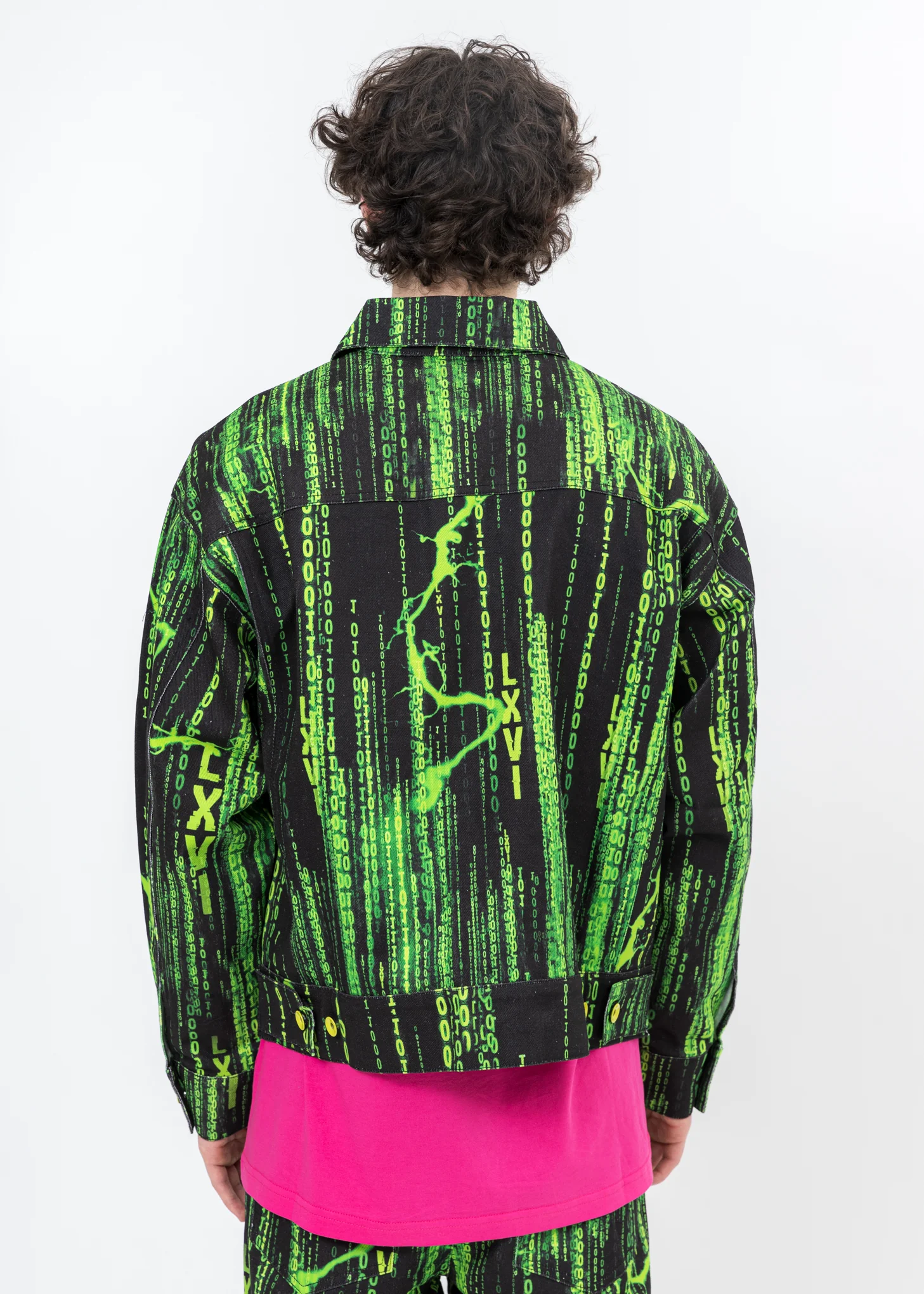 Black And Green Screen Print Jacket - Image 4