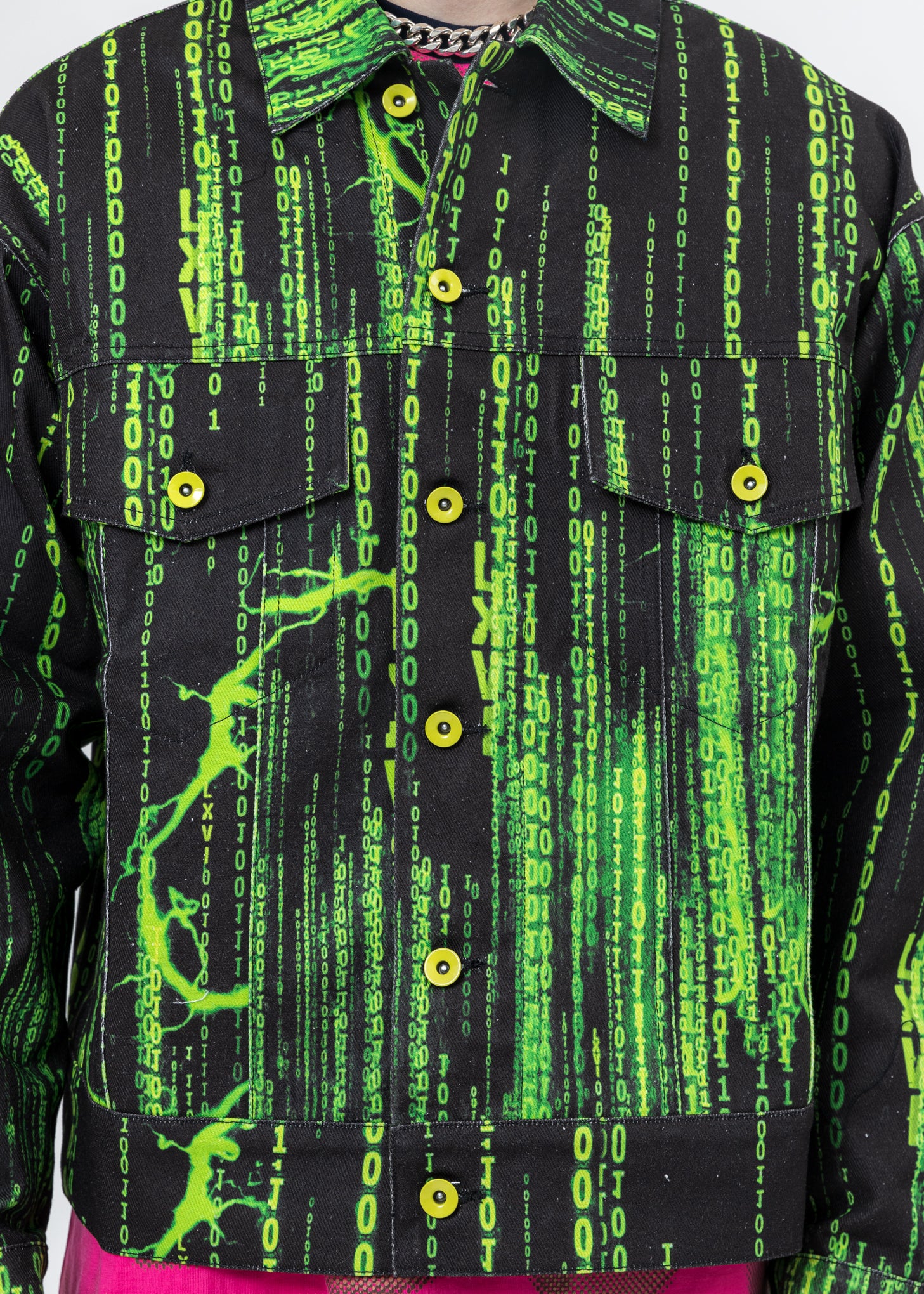 Black And Green Screen Print Jacket - Image 5