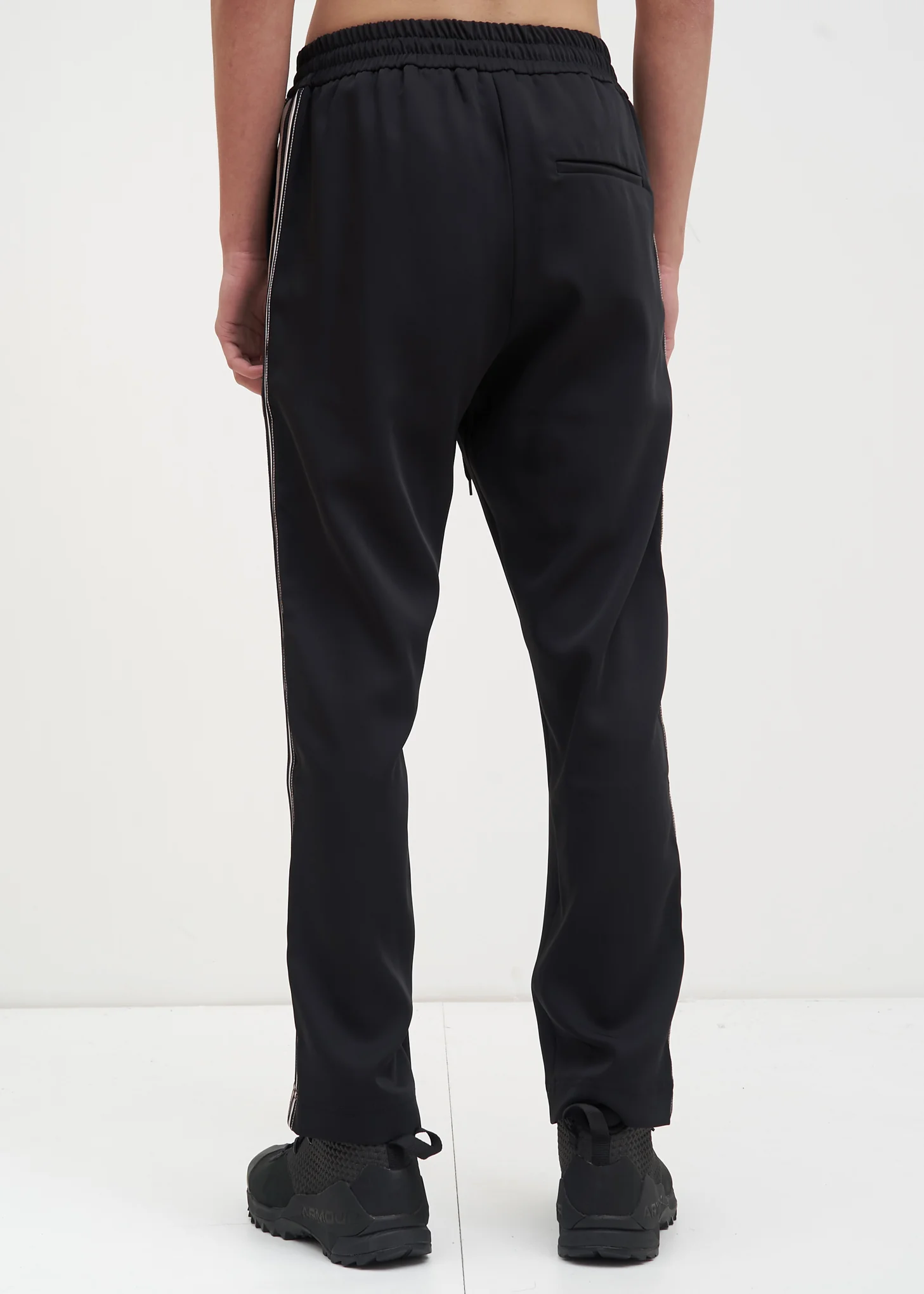 Black and Grey Buck Satin Trackpants - Image 4