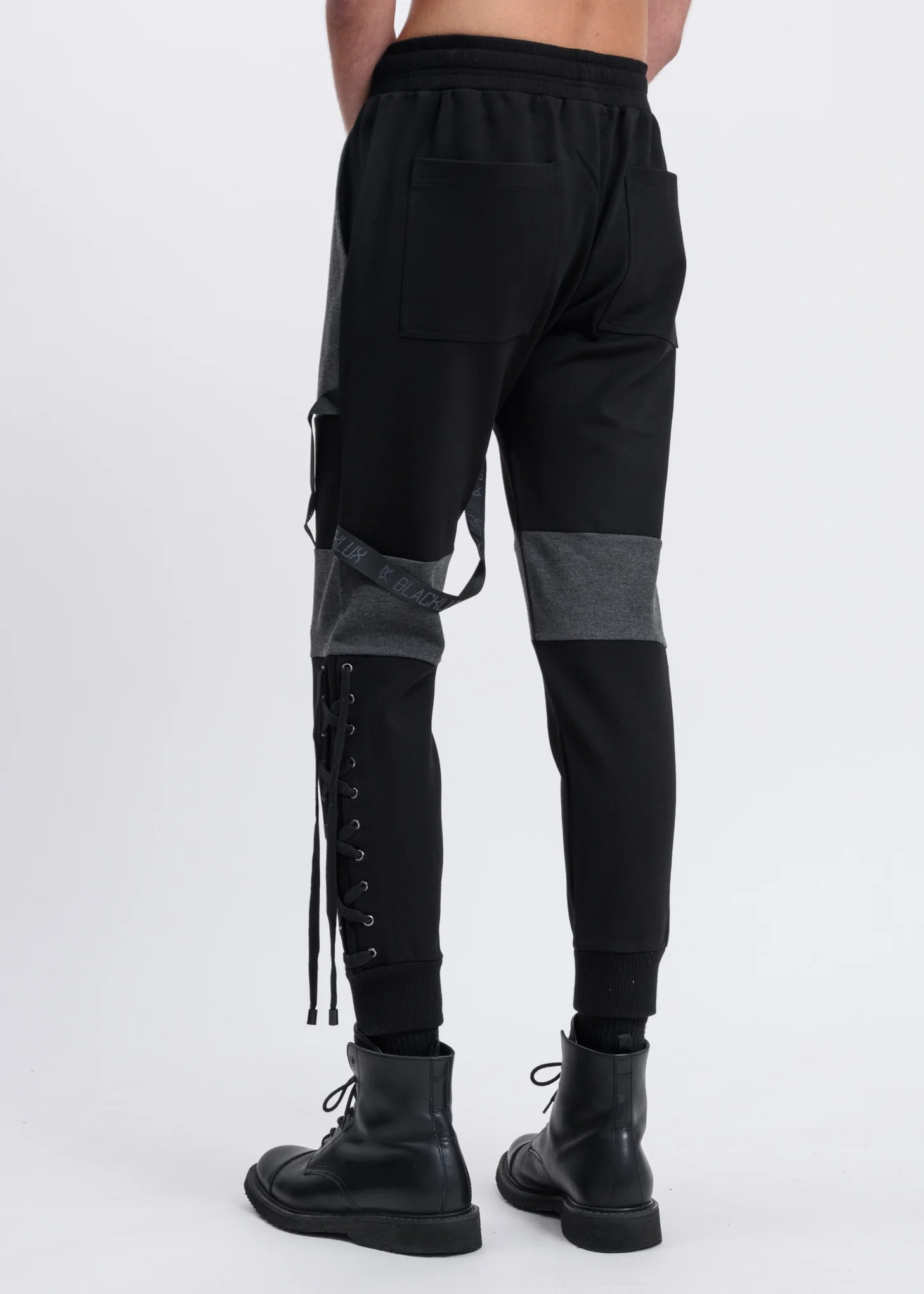 Black and Grey Contrast Sweatpants - Image 2