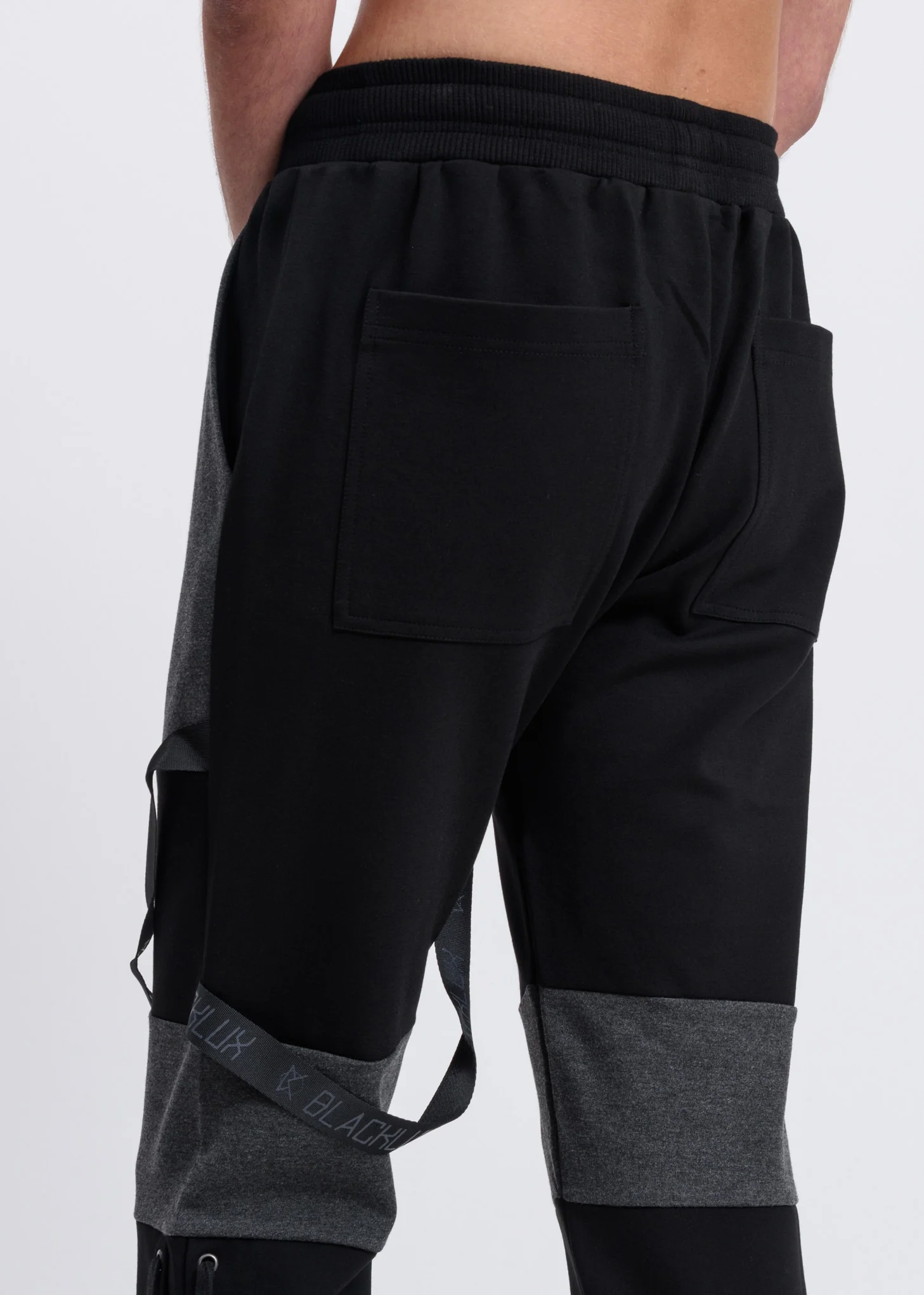 Black and Grey Contrast Sweatpants - Image 4