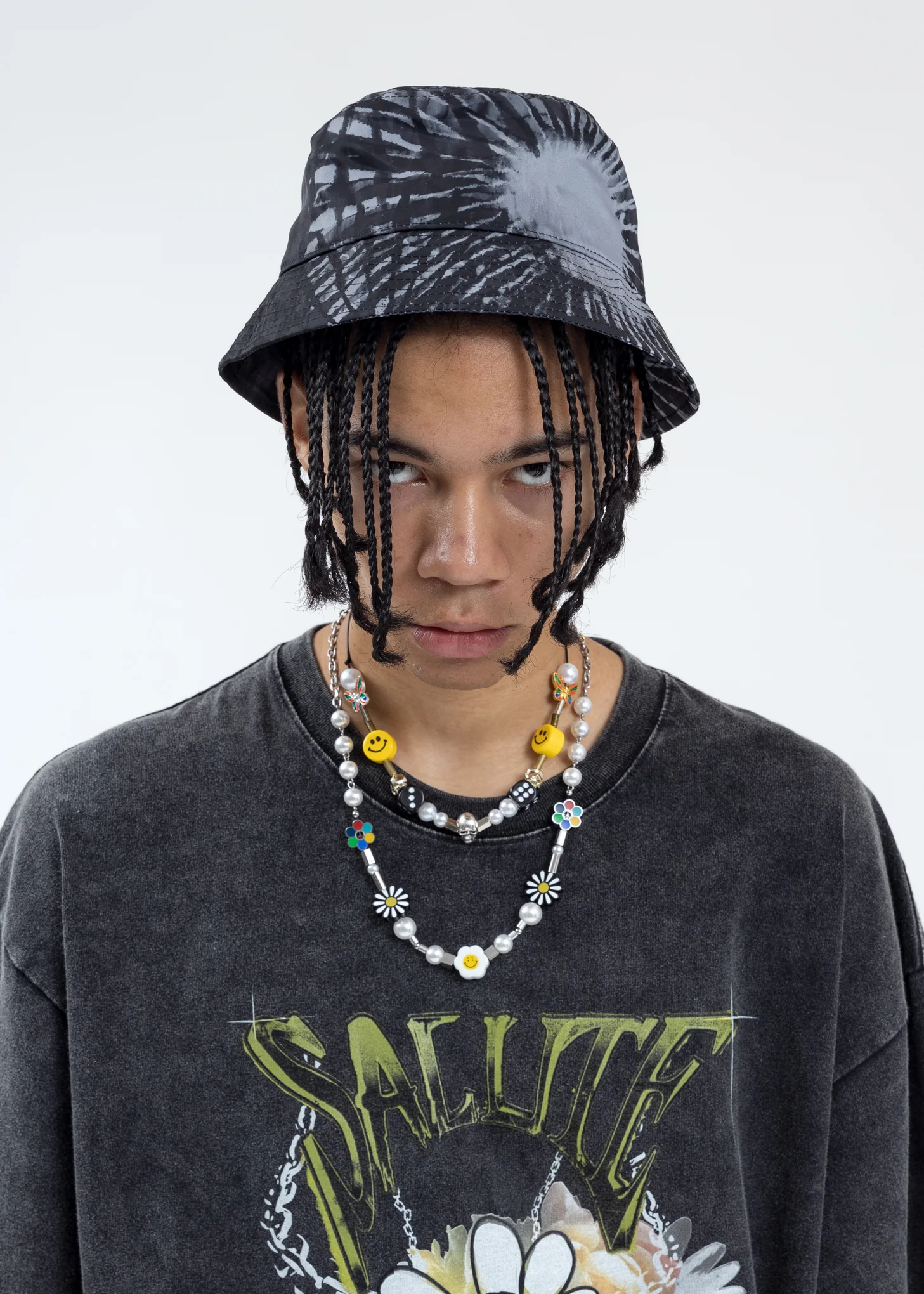 Black And Grey Graffiti Bucket Hat