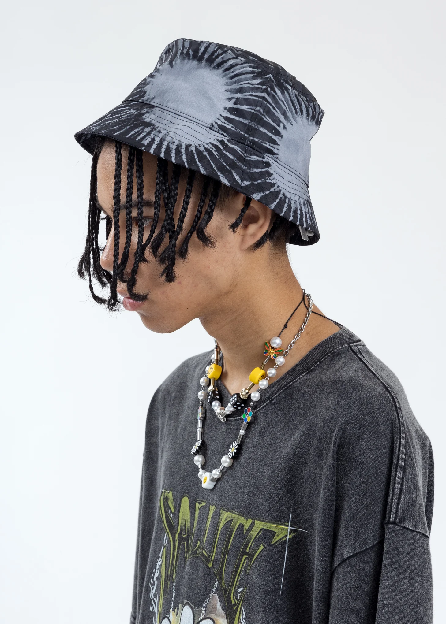 Black And Grey Graffiti Bucket Hat - Image 2