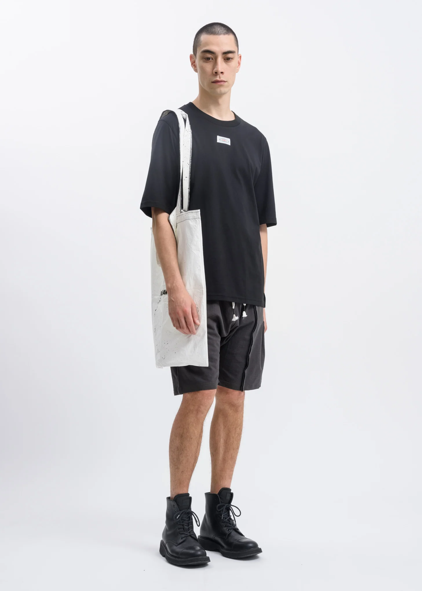 Black and Grey Label T-Shirt - Image 7