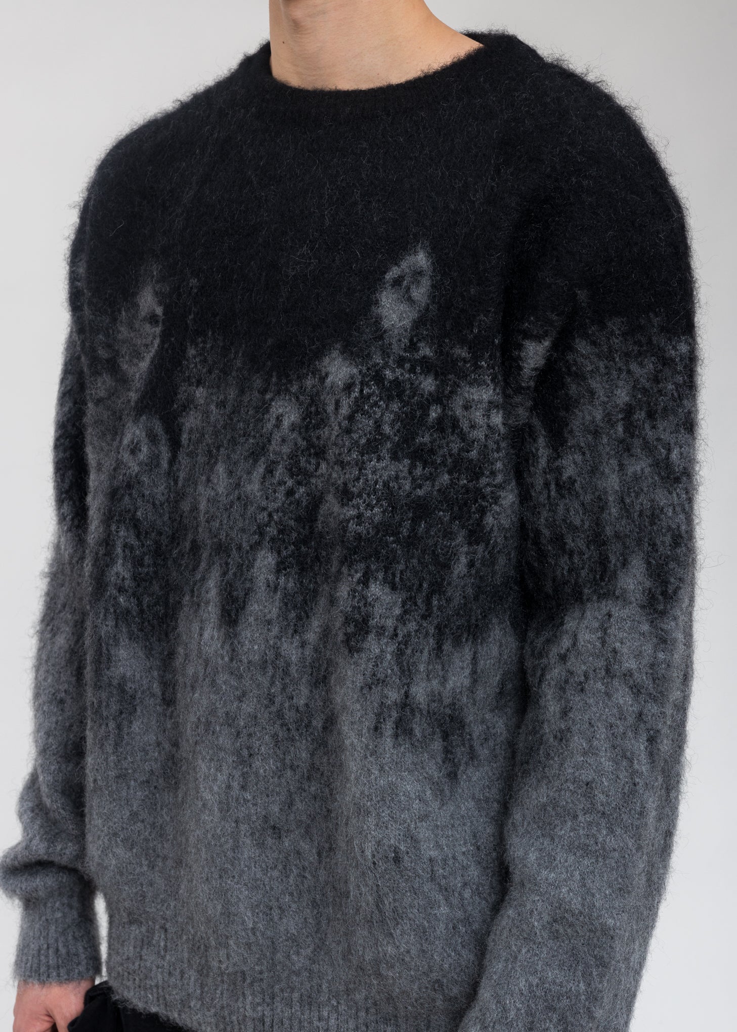 Black And Grey Night Forest Mohair Sweater - Image 5
