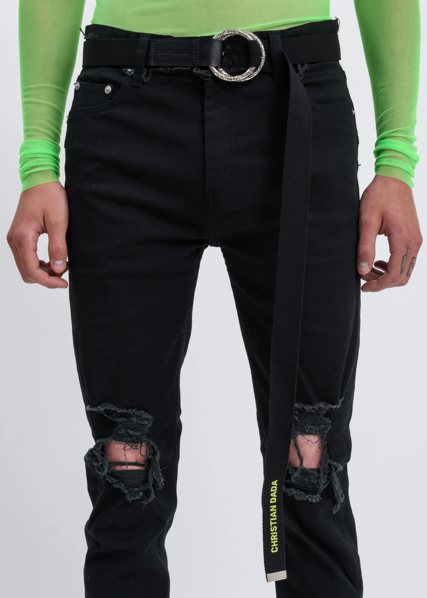 Black and Lime Green KARAKUSA Ring Belt - Image 2