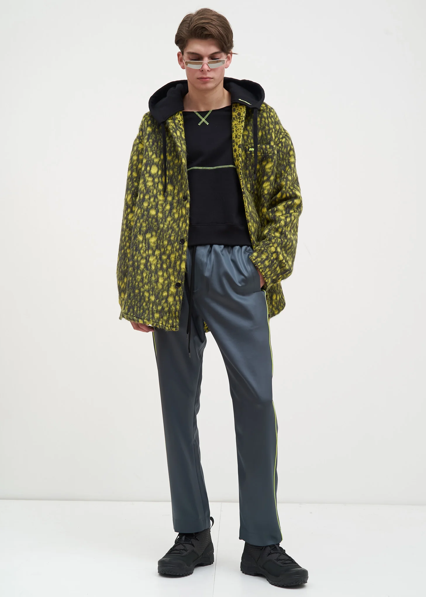Black and Neon Tyrone Hoodie - Image 2