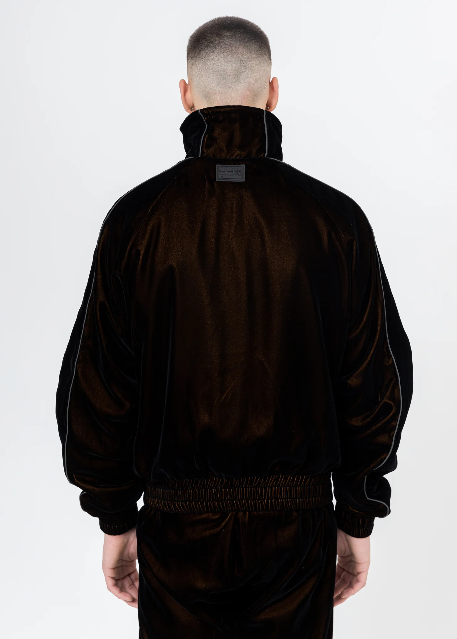 Black And Orange ATT1%TUDE Velvet Jacket (Reflective Line) - Image 4