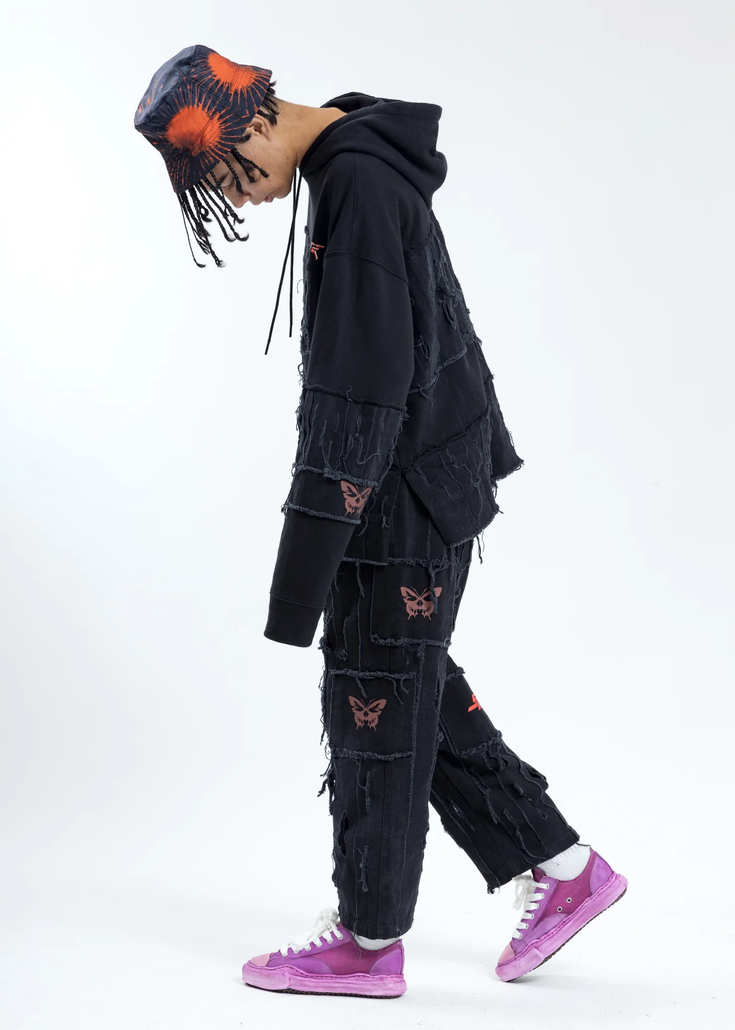 Black And Orange Graffiti Bucket Hat - Image 5