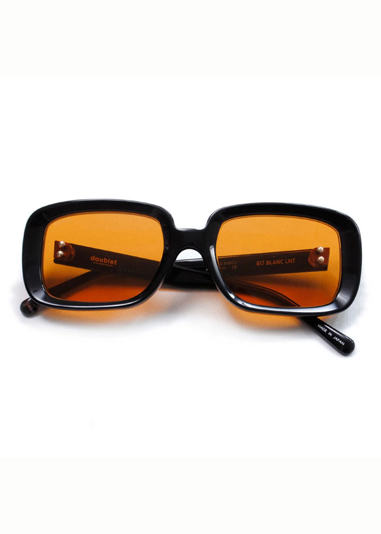 Black And Orange Square Flame Sunglasses