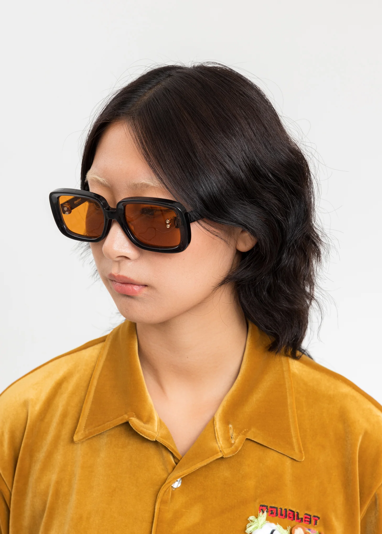 Black And Orange Square Flame Sunglasses - Image 2