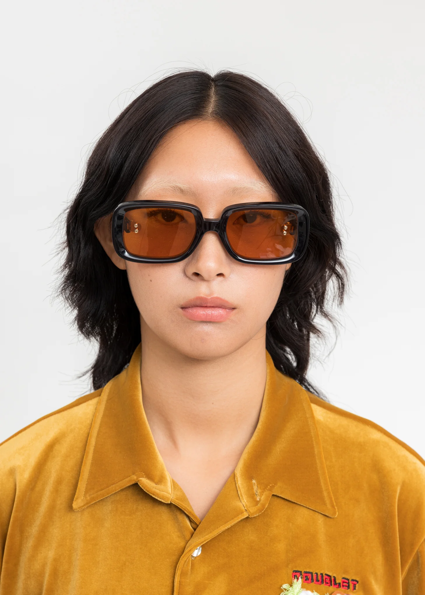 Black And Orange Square Flame Sunglasses - Image 3