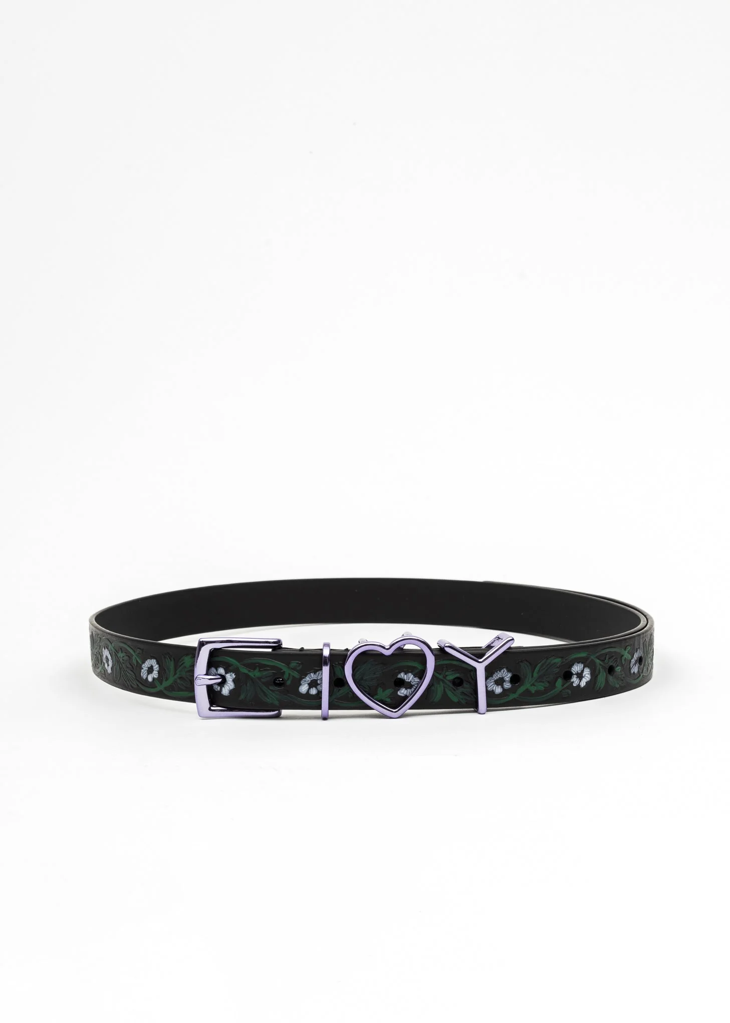 Black And Purple FLORAL Y HEART Belt