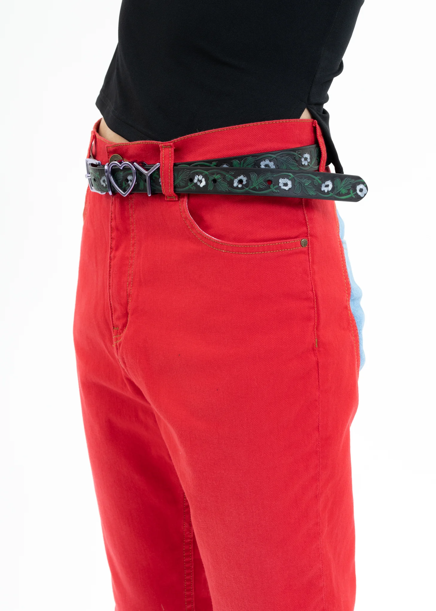 Black And Purple FLORAL Y HEART Belt - Image 5
